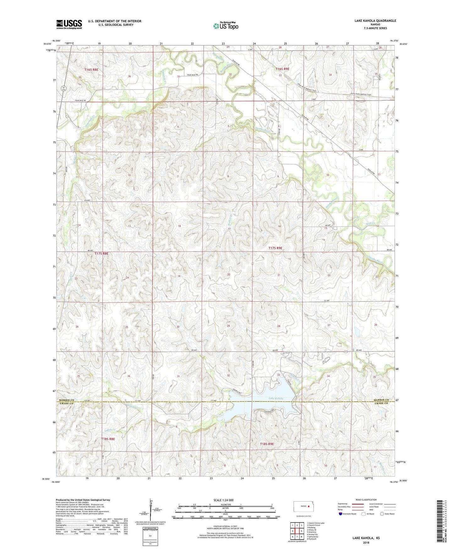 Lake Kahola Kansas US Topo Map Image