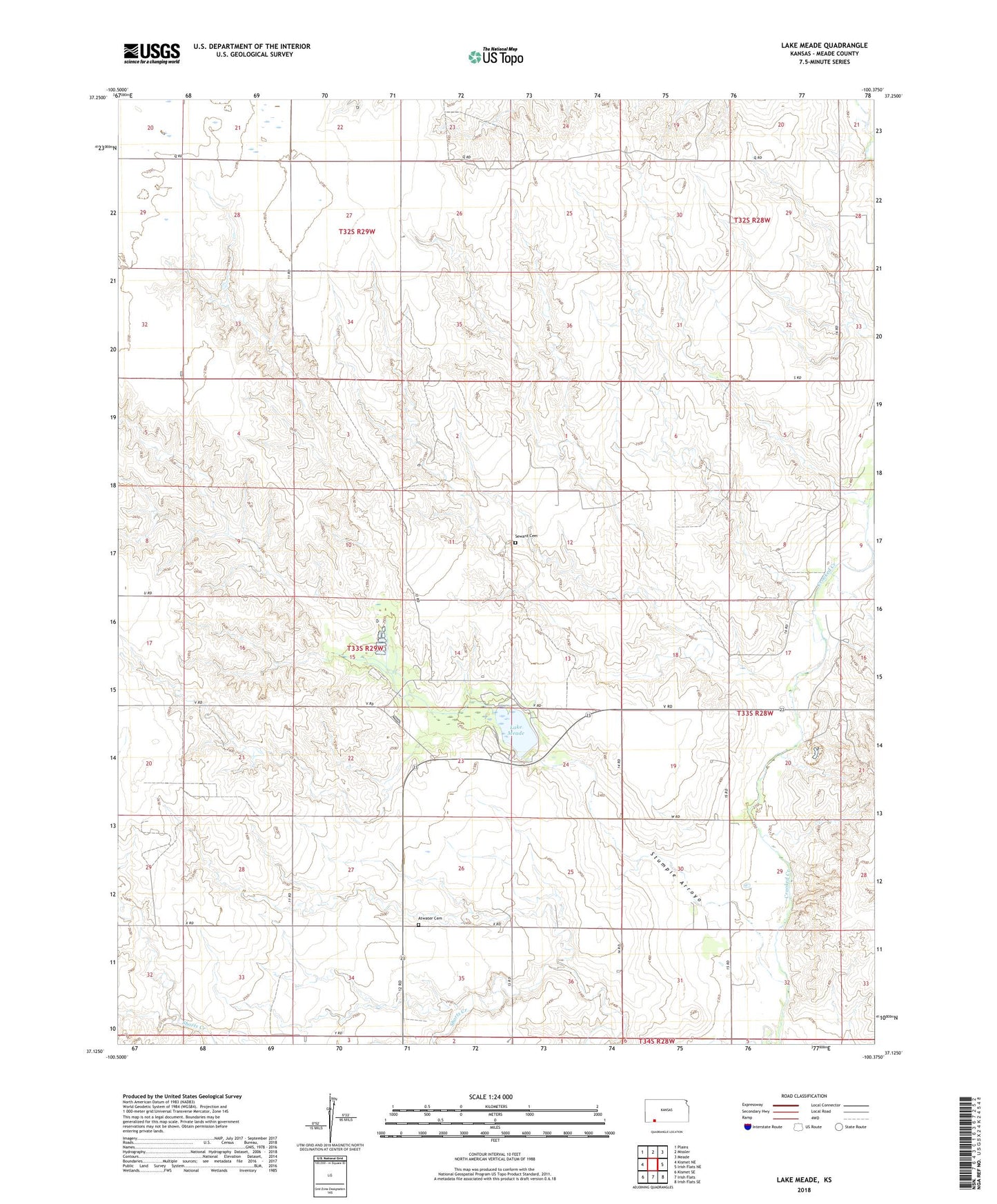 Lake Meade Kansas US Topo Map Image
