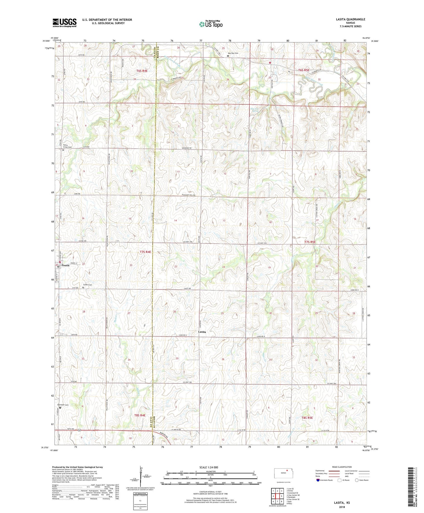 Lasita Kansas US Topo Map Image