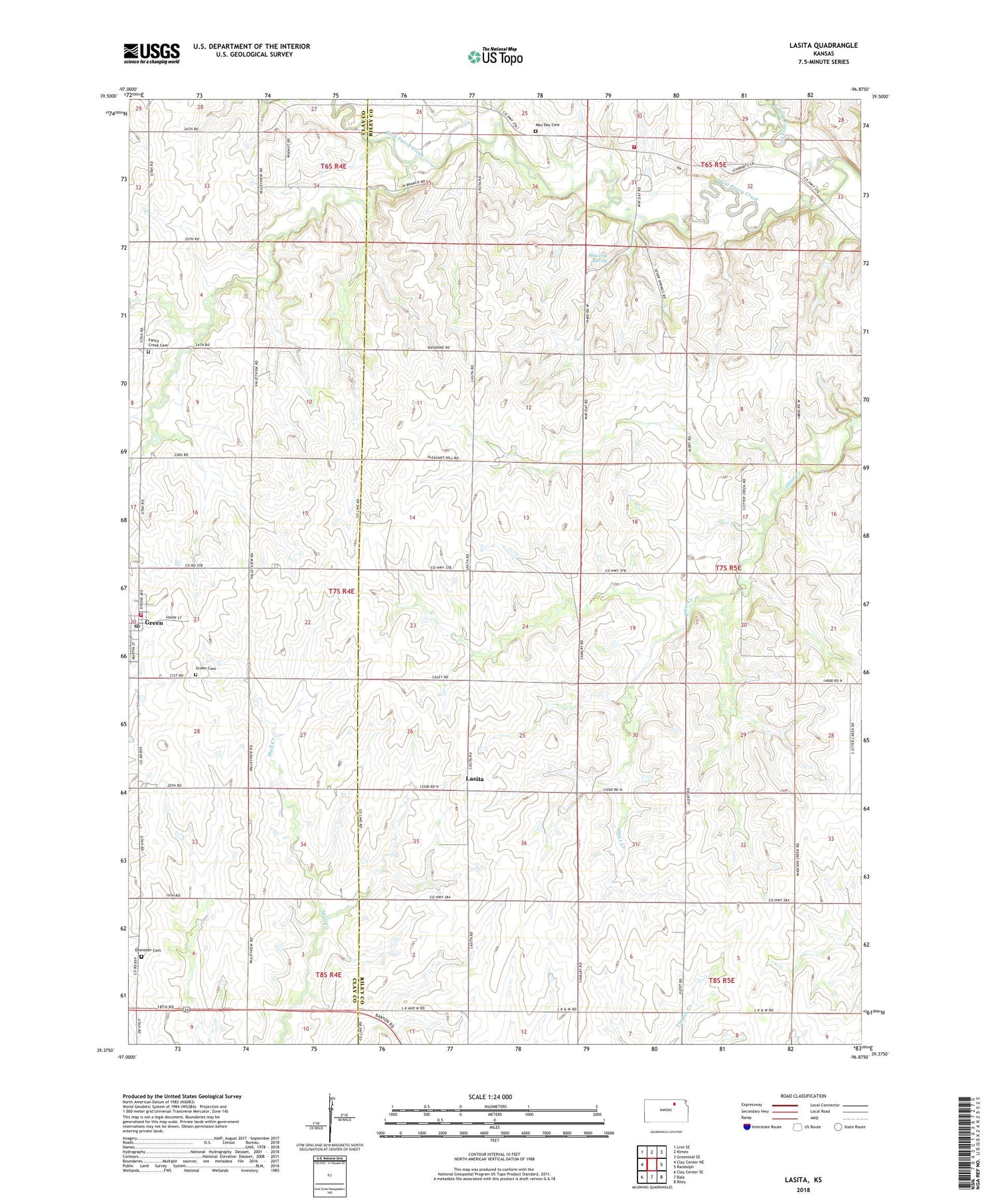Lasita Kansas US Topo Map Image
