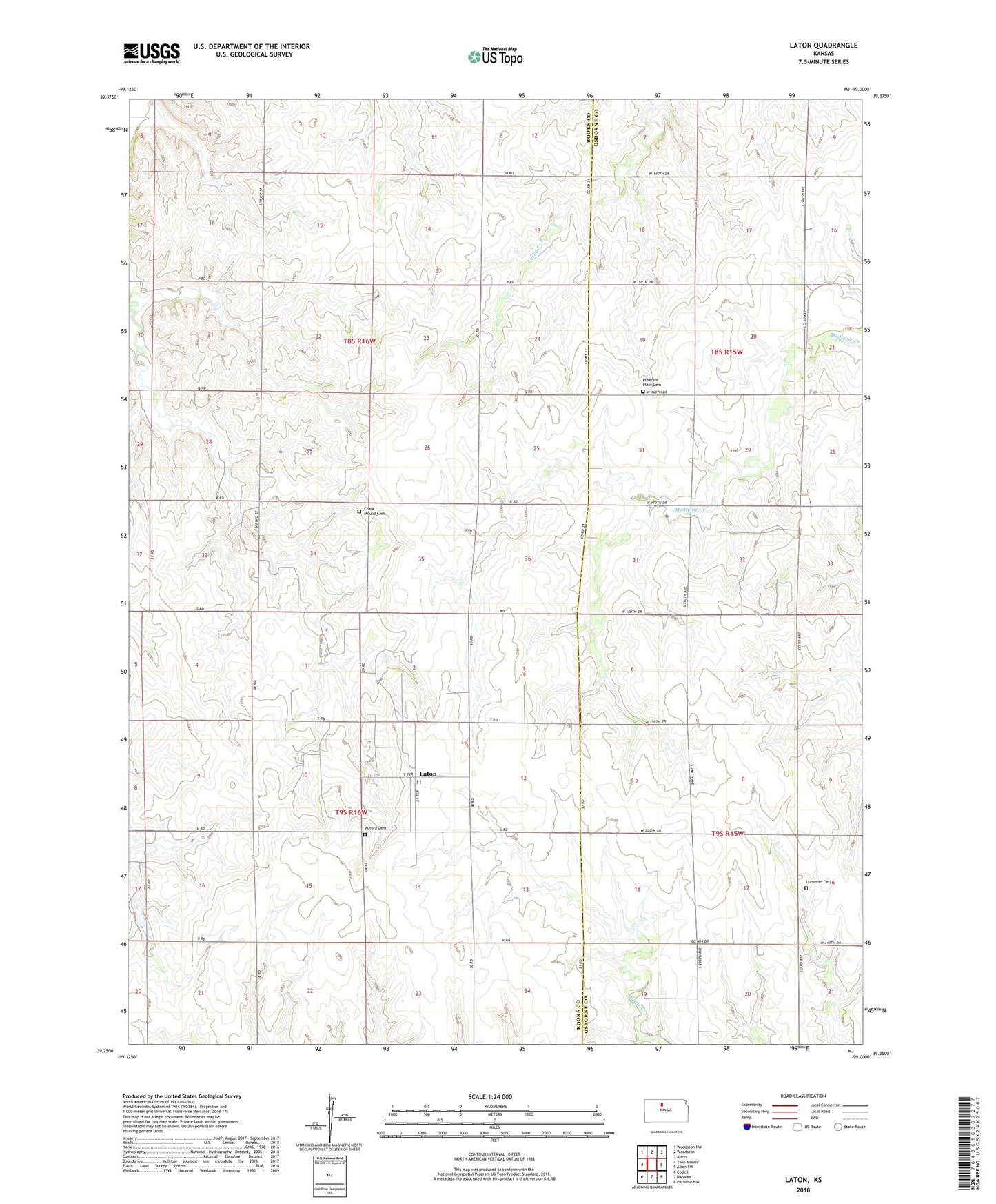 Laton Kansas US Topo Map Image