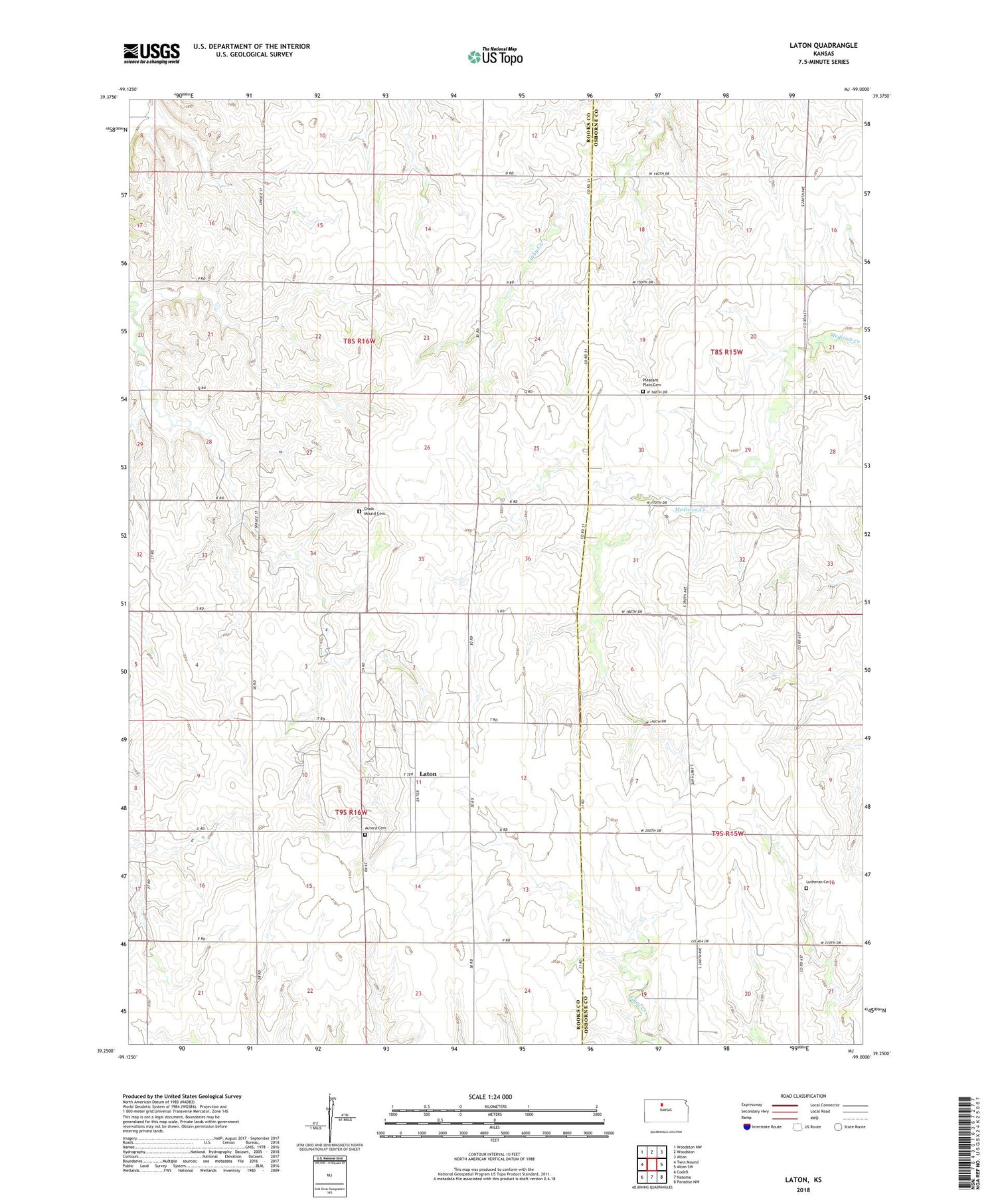 Laton Kansas US Topo Map Image