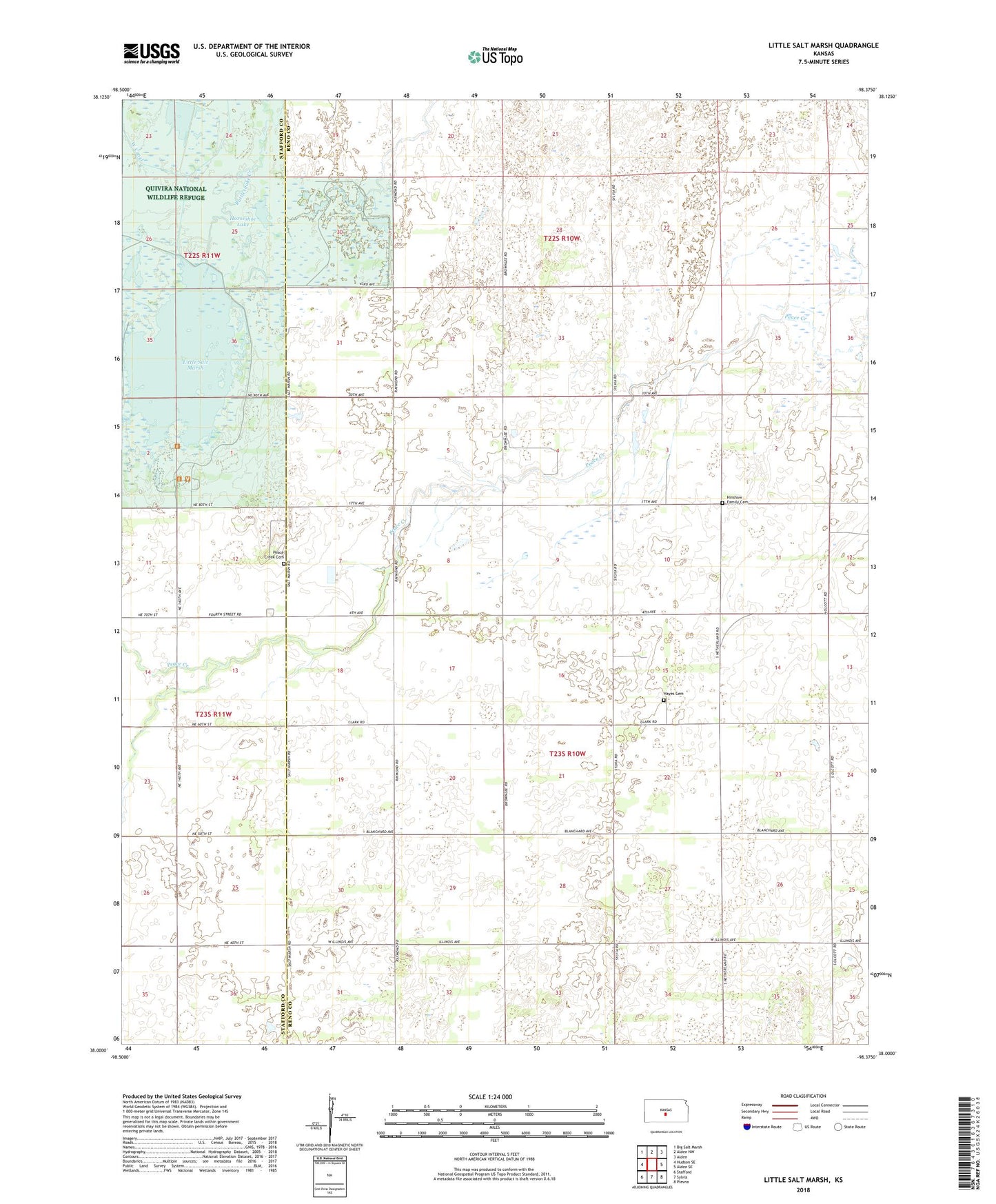 Little Salt Marsh Kansas US Topo Map Image