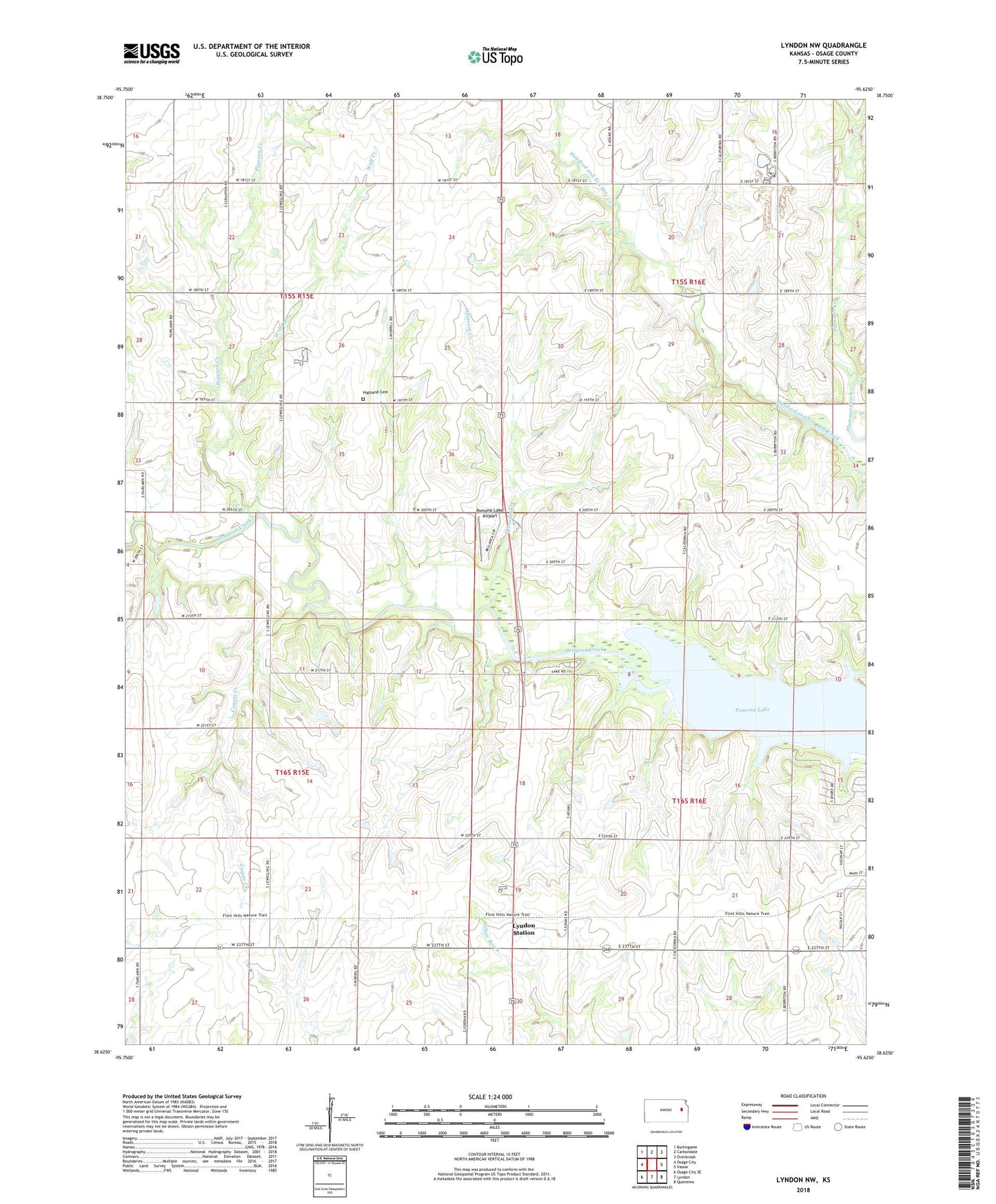 Lyndon NW Kansas US Topo Map Image