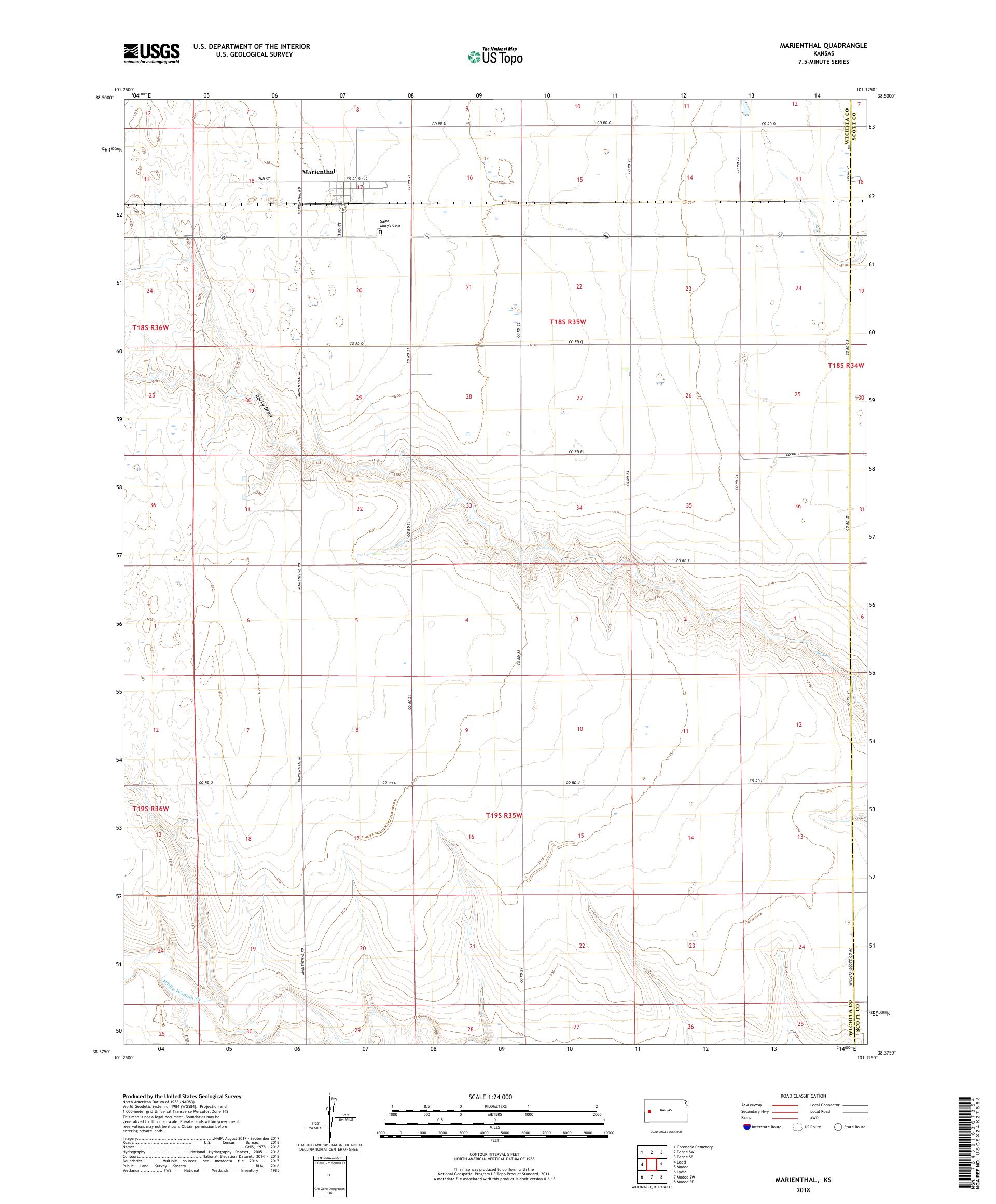 Marienthal Kansas US Topo Map – MyTopo Map Store