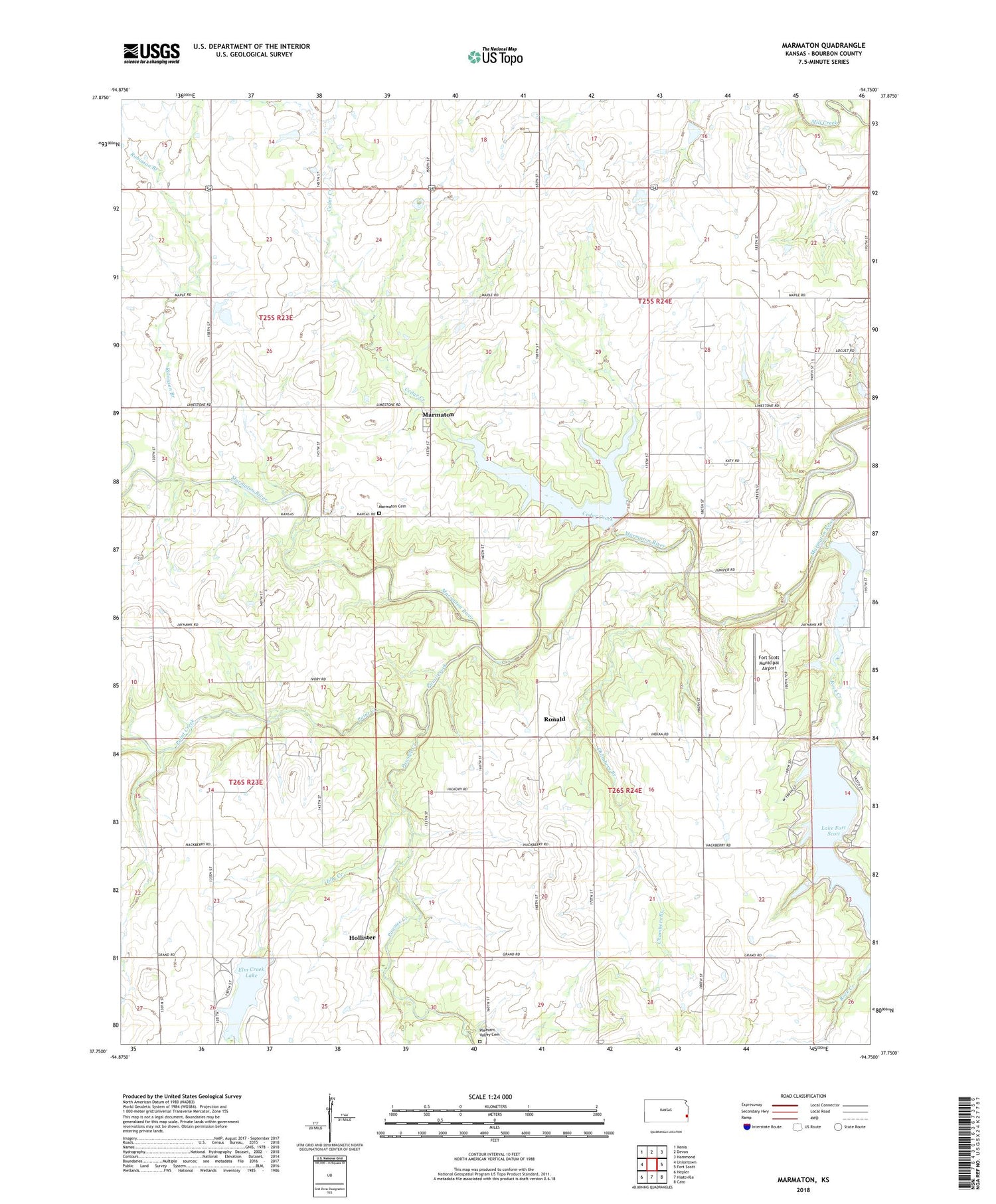 Marmaton Kansas US Topo Map Image