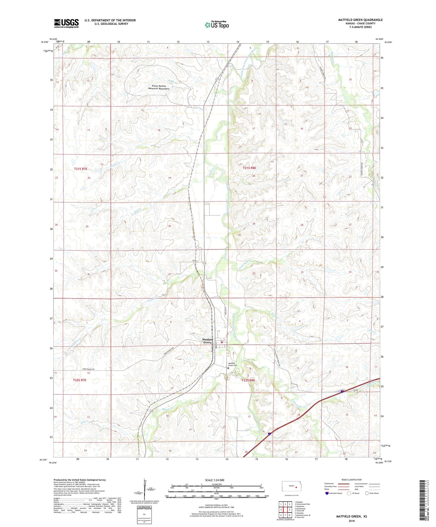 Matfield Green Kansas US Topo Map Image