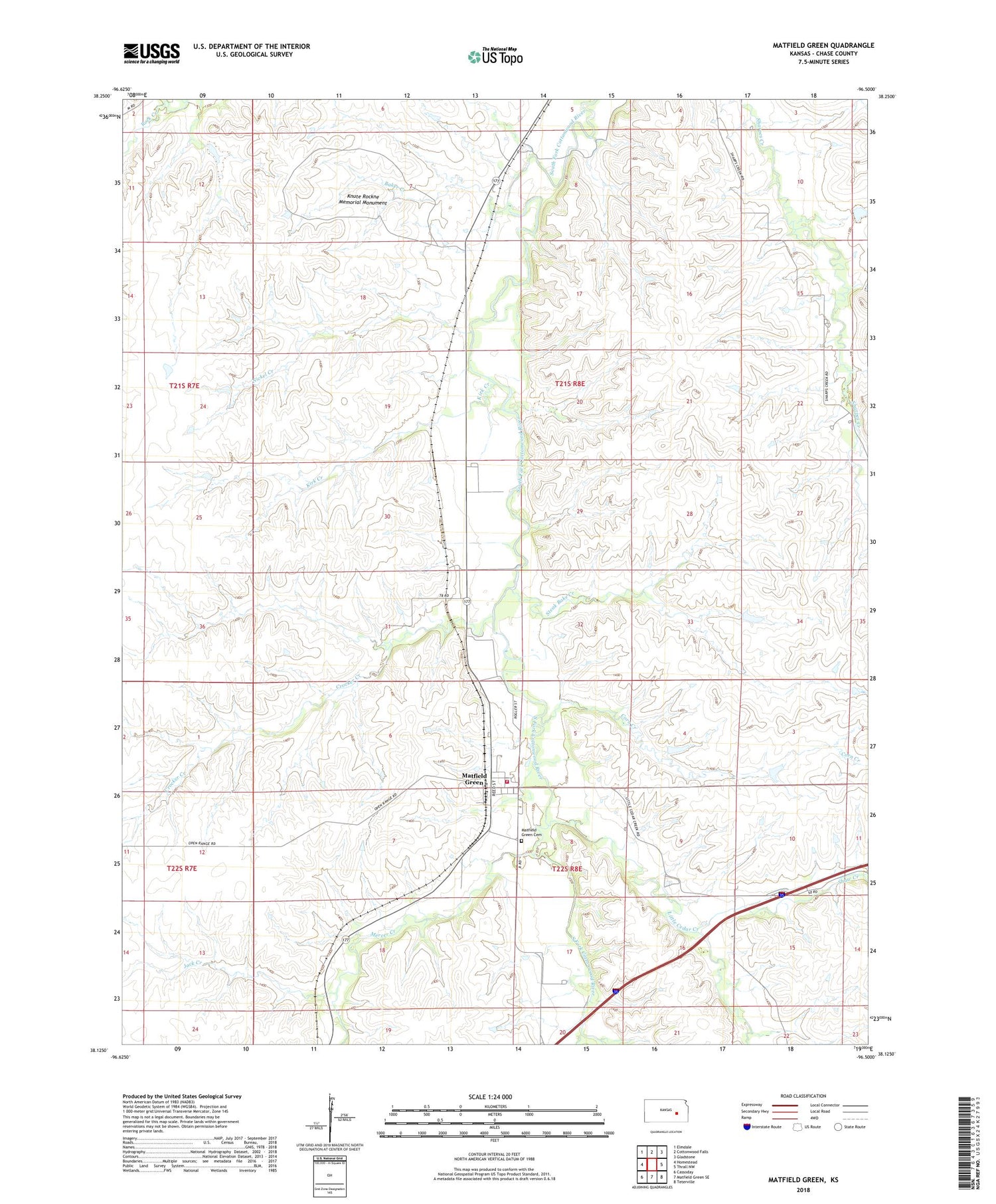 Matfield Green Kansas US Topo Map Image