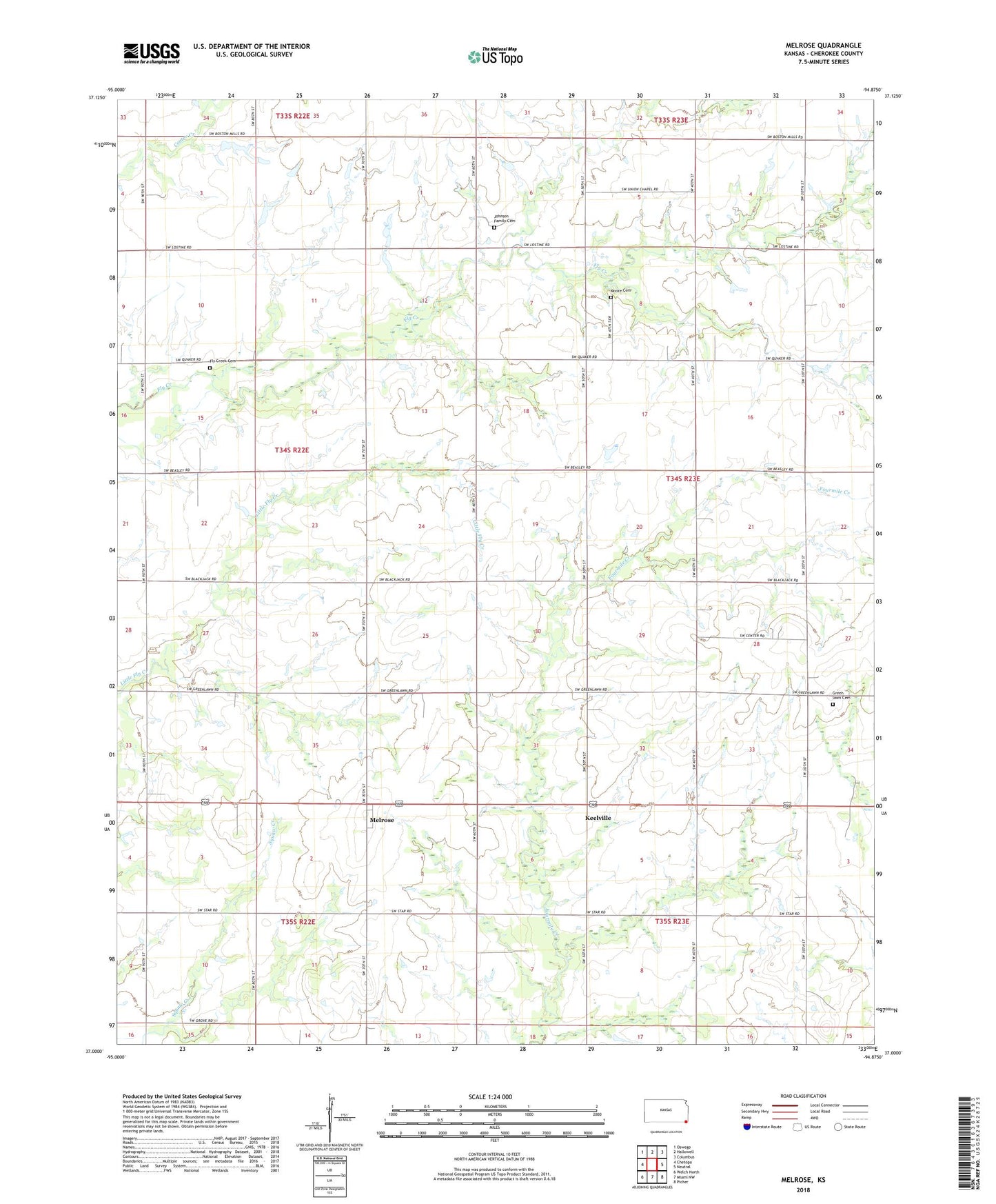 Melrose Kansas US Topo Map Image