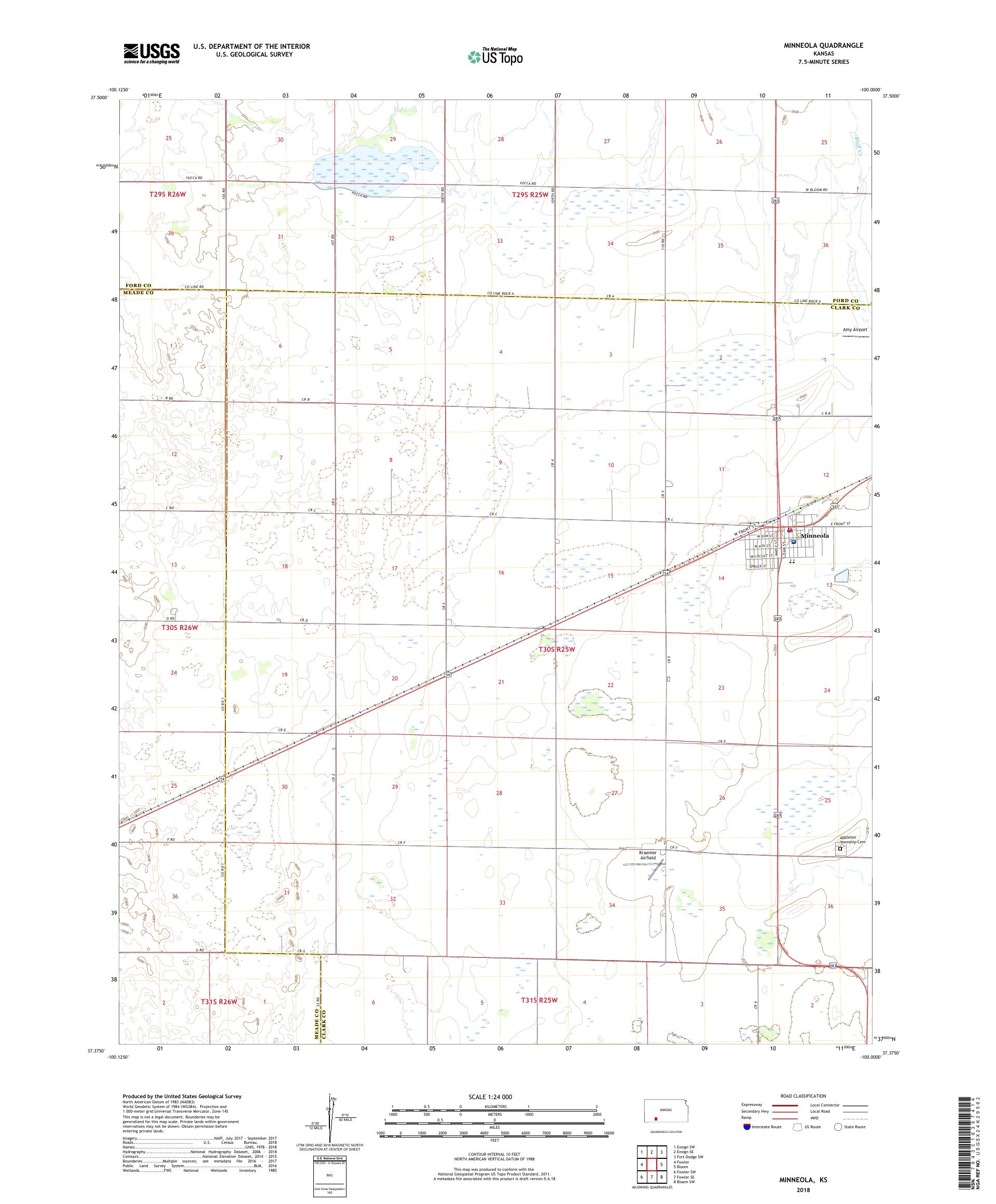 Minneola Kansas US Topo Map – MyTopo Map Store