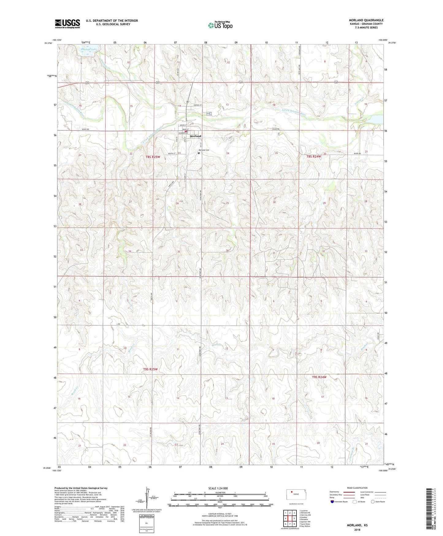 Morland Kansas US Topo Map Image