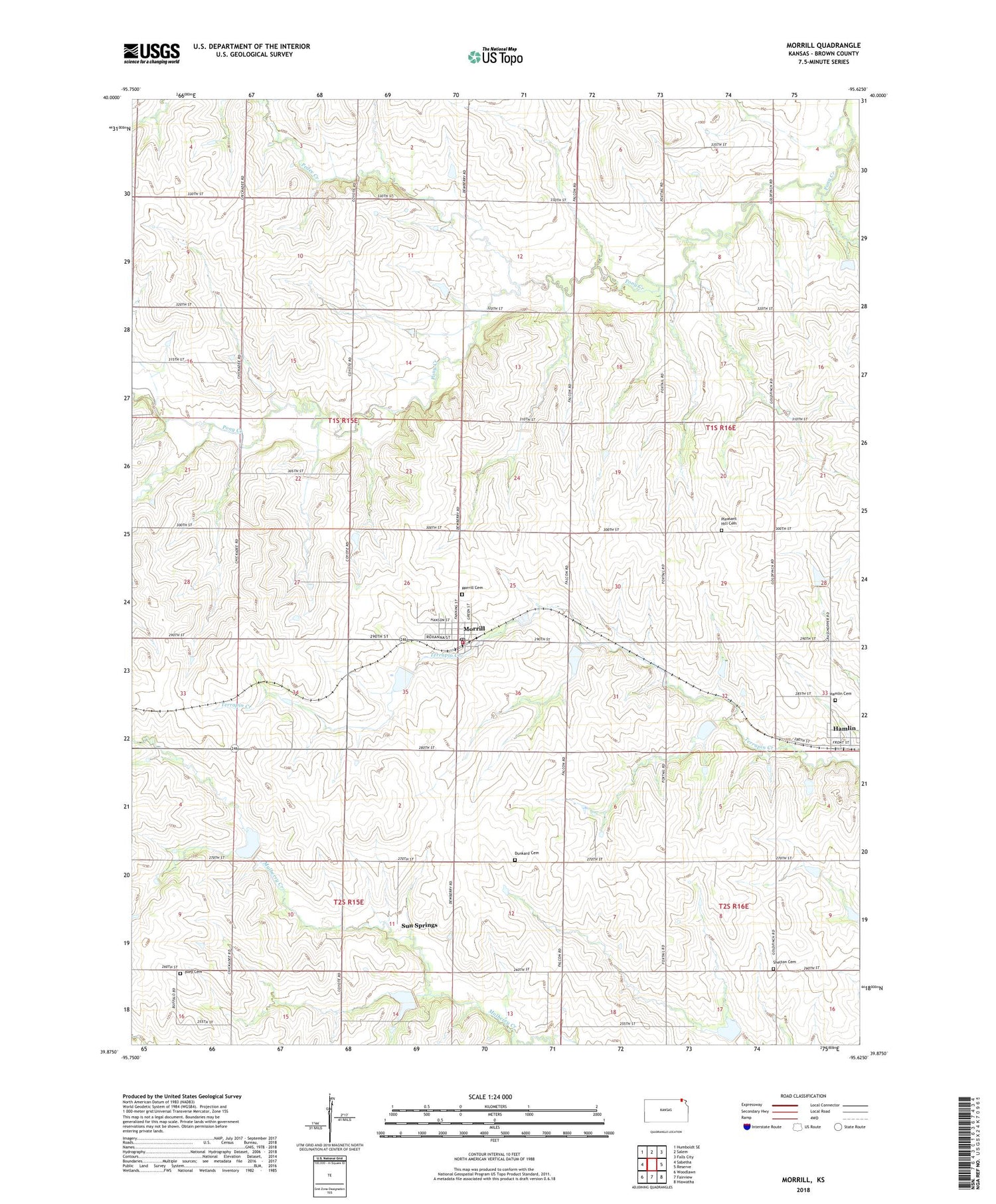 Morrill Kansas US Topo Map Image