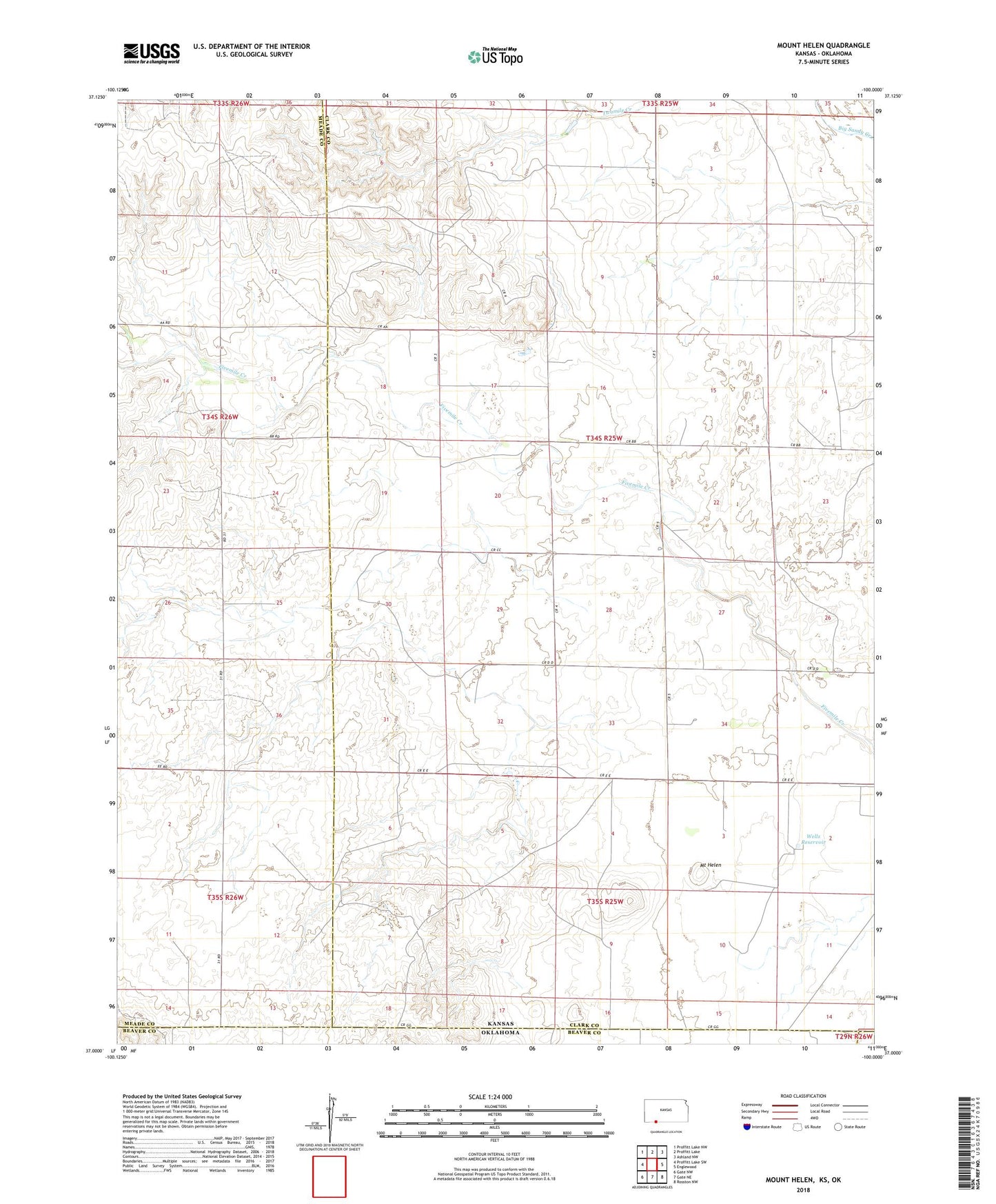 Mount Helen Kansas US Topo Map Image