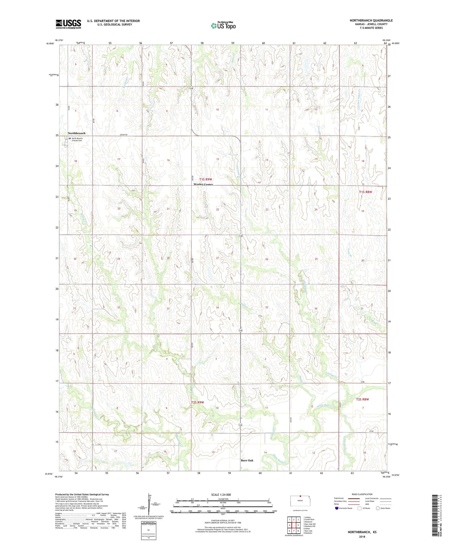 Northbranch Kansas US Topo Map Image