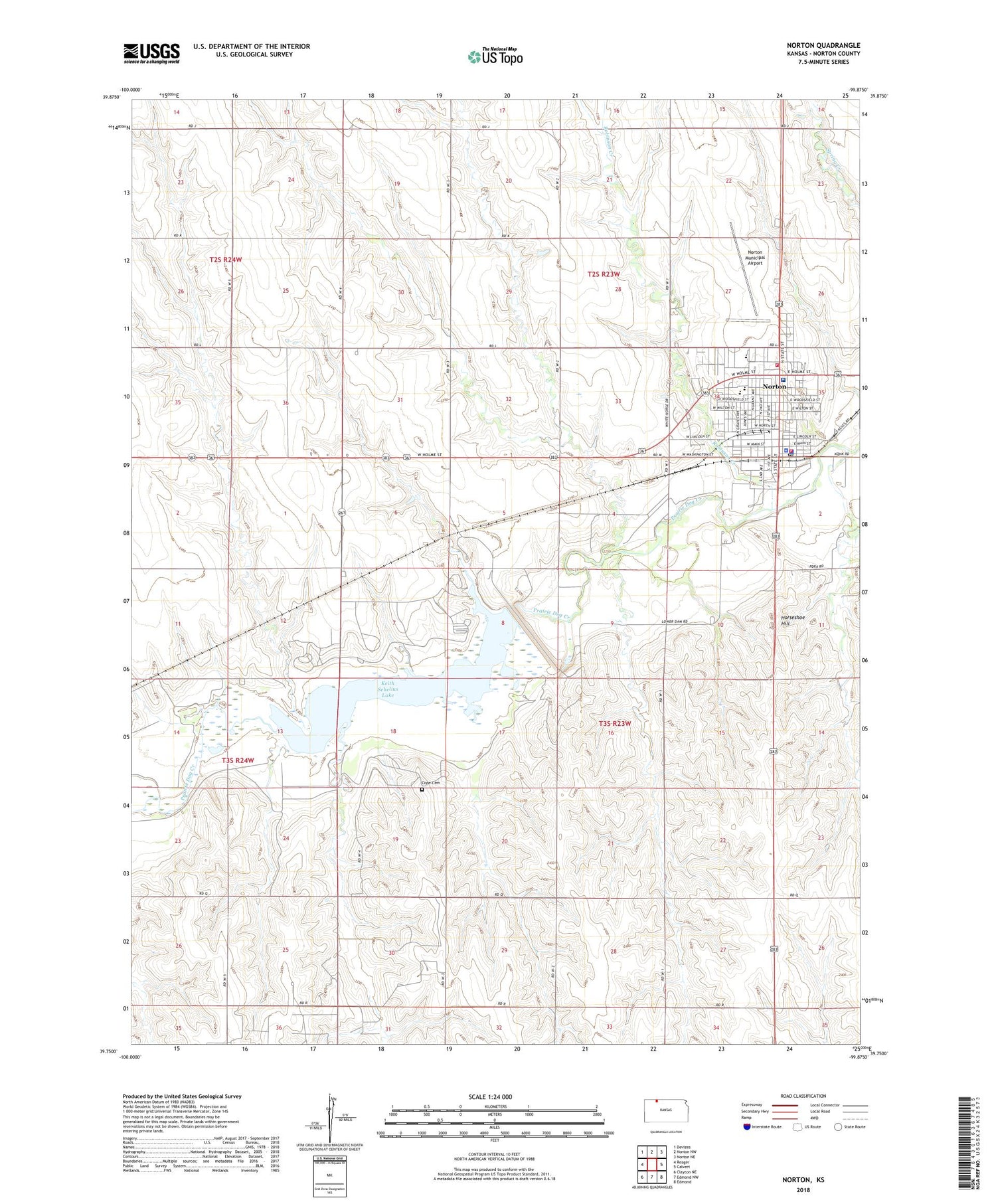 Norton Kansas US Topo Map Image