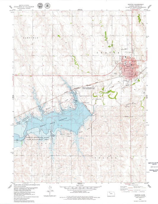 Classic USGS Norton Kansas 7.5'x7.5' Topo Map Image