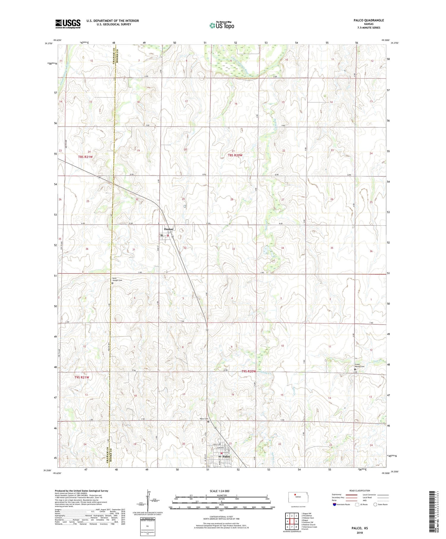 Palco Kansas US Topo Map Image