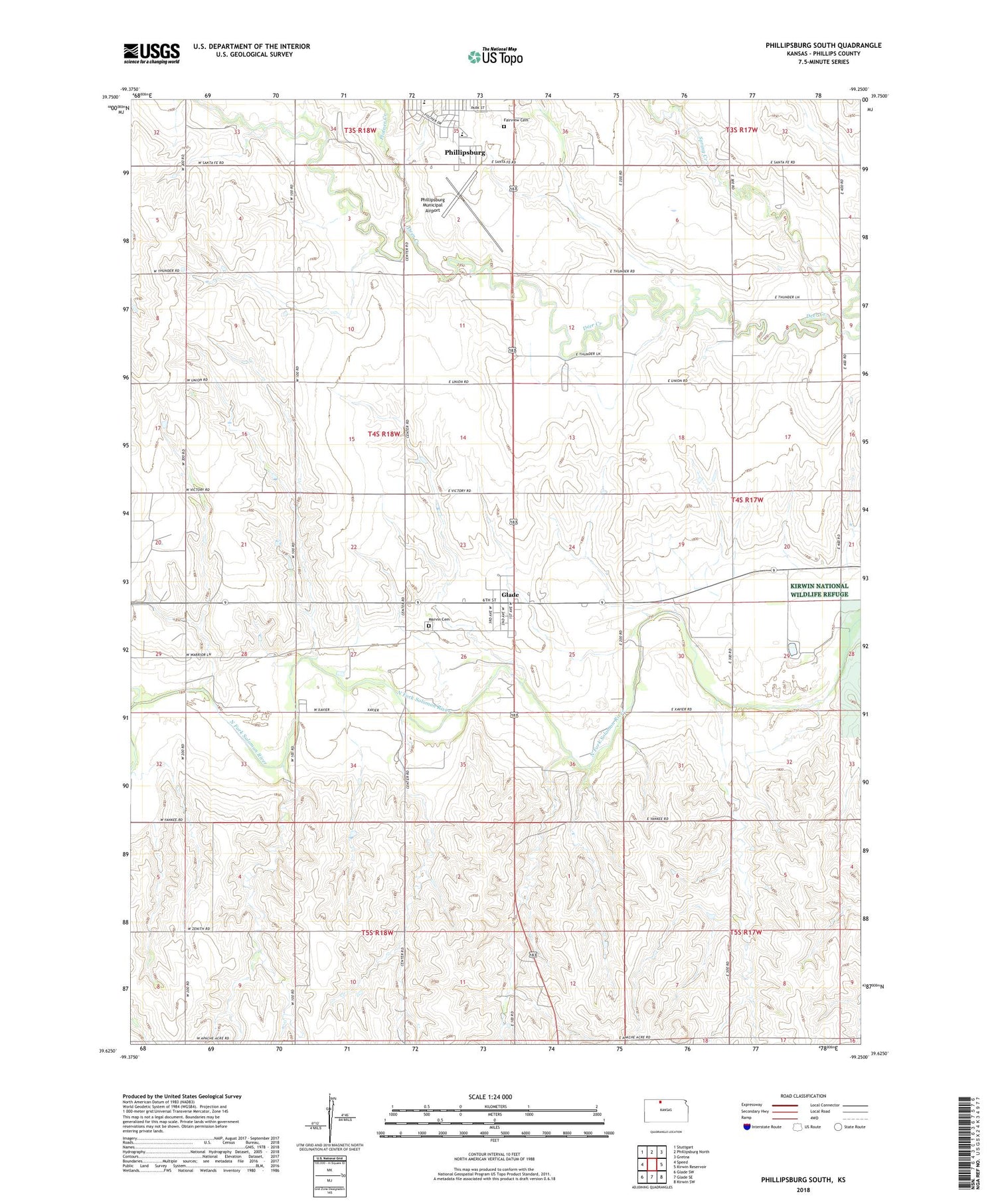 Phillipsburg South Kansas US Topo Map Image