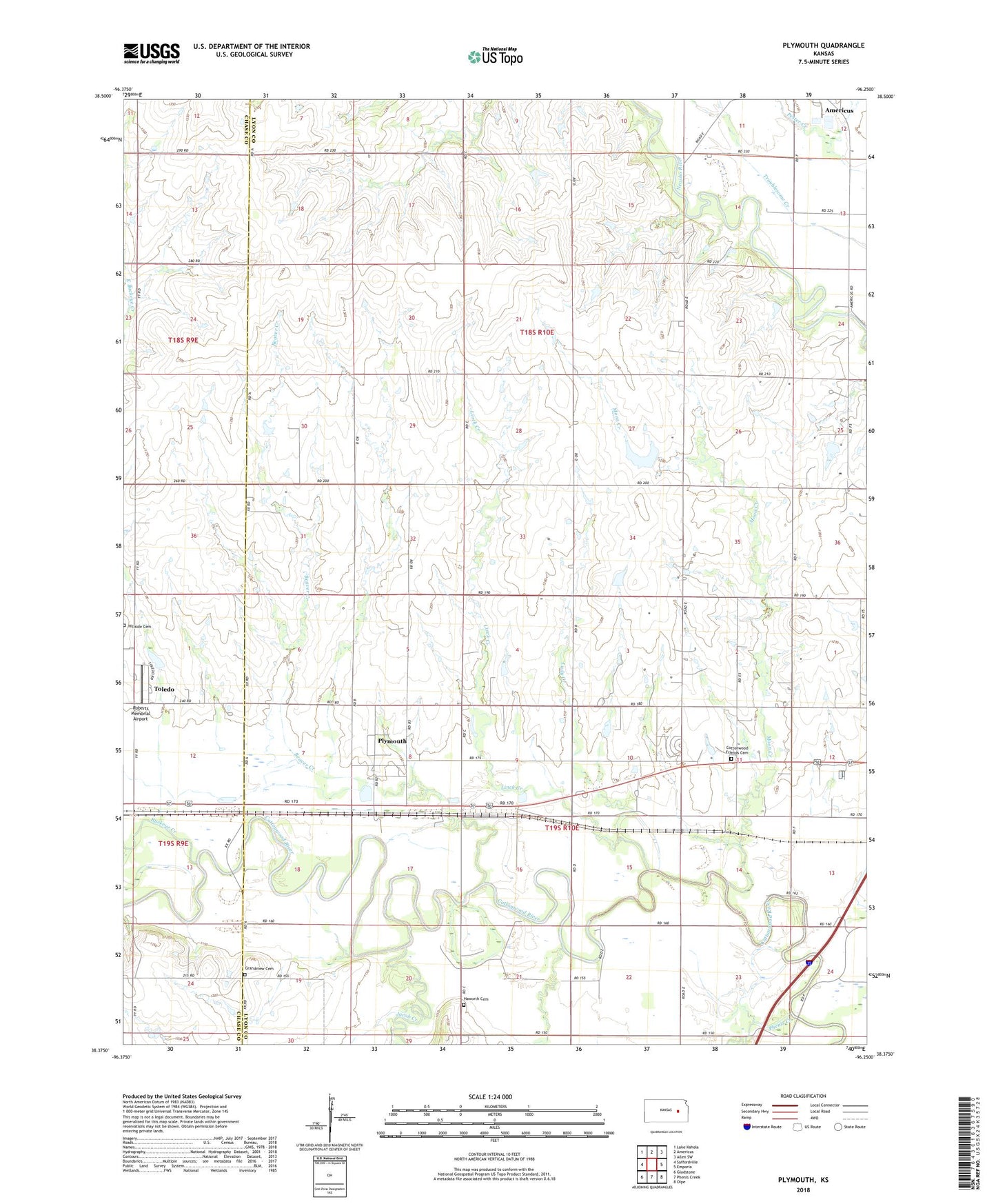 Plymouth Kansas US Topo Map Image
