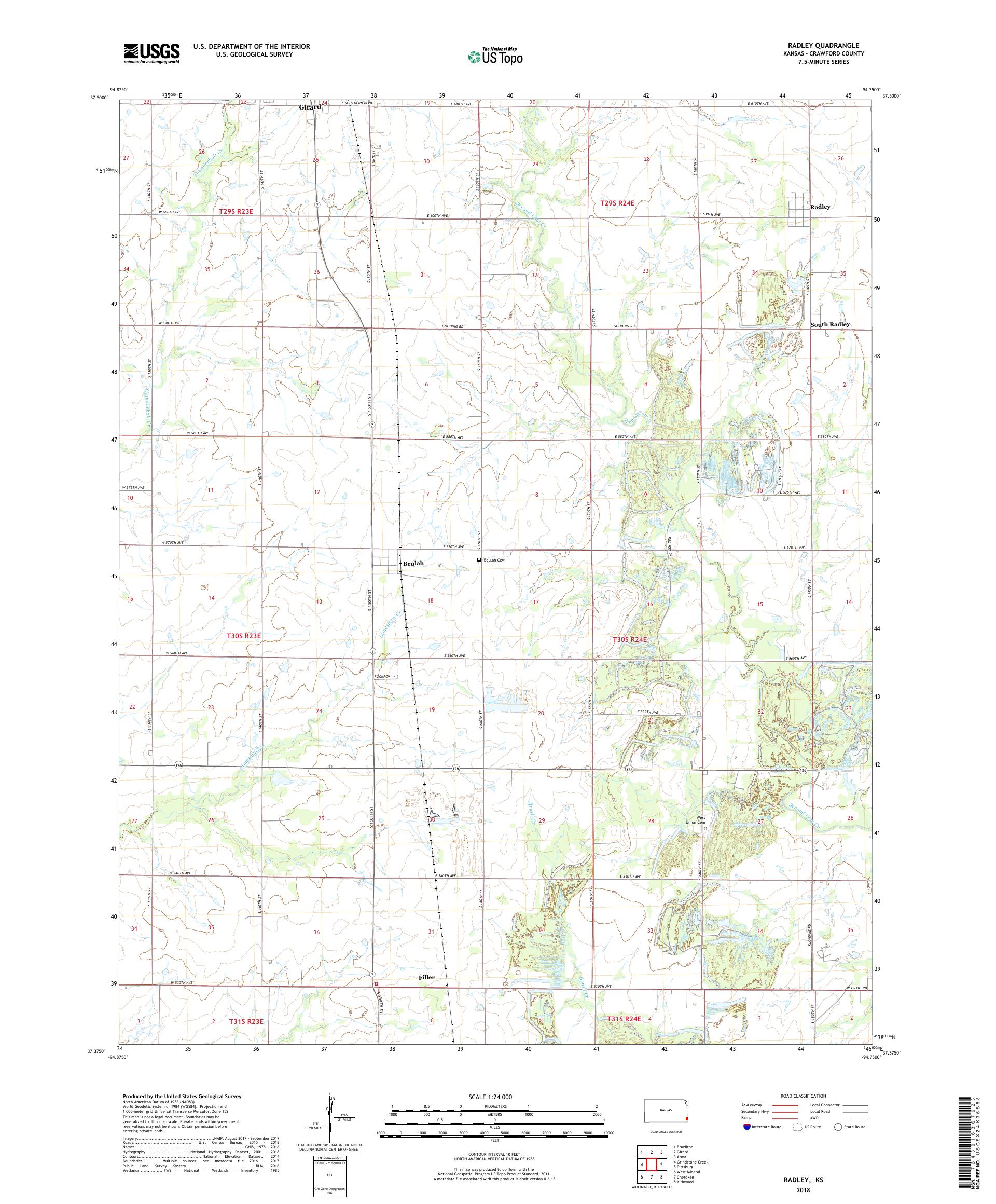 Radley Kansas US Topo Map – MyTopo Map Store