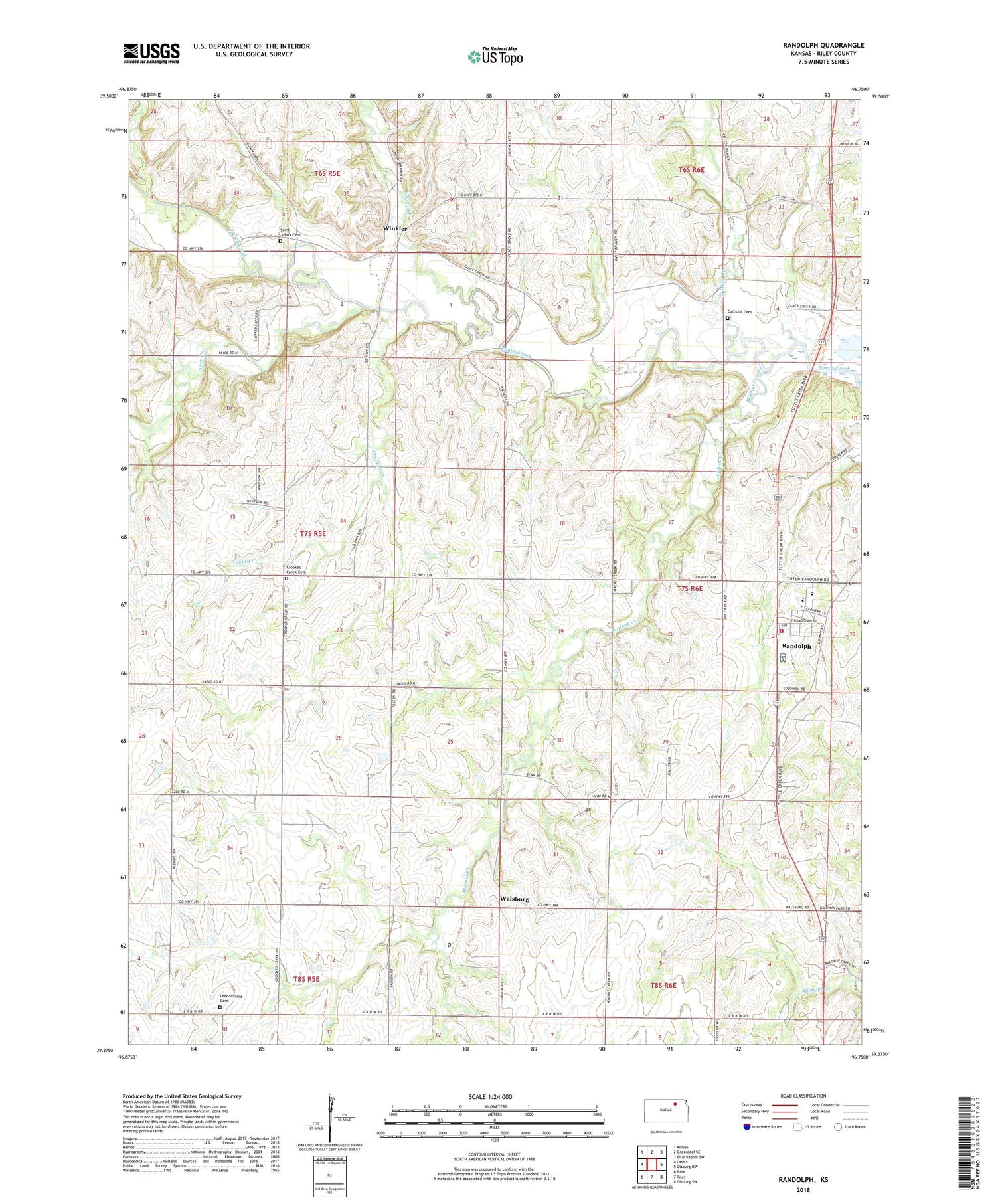 Randolph Kansas US Topo Map Image