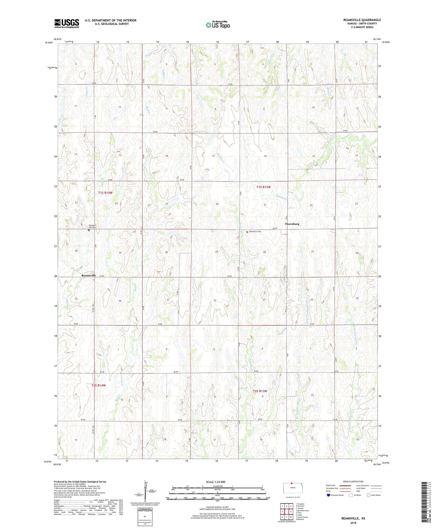 Reamsville Kansas US Topo Map Image
