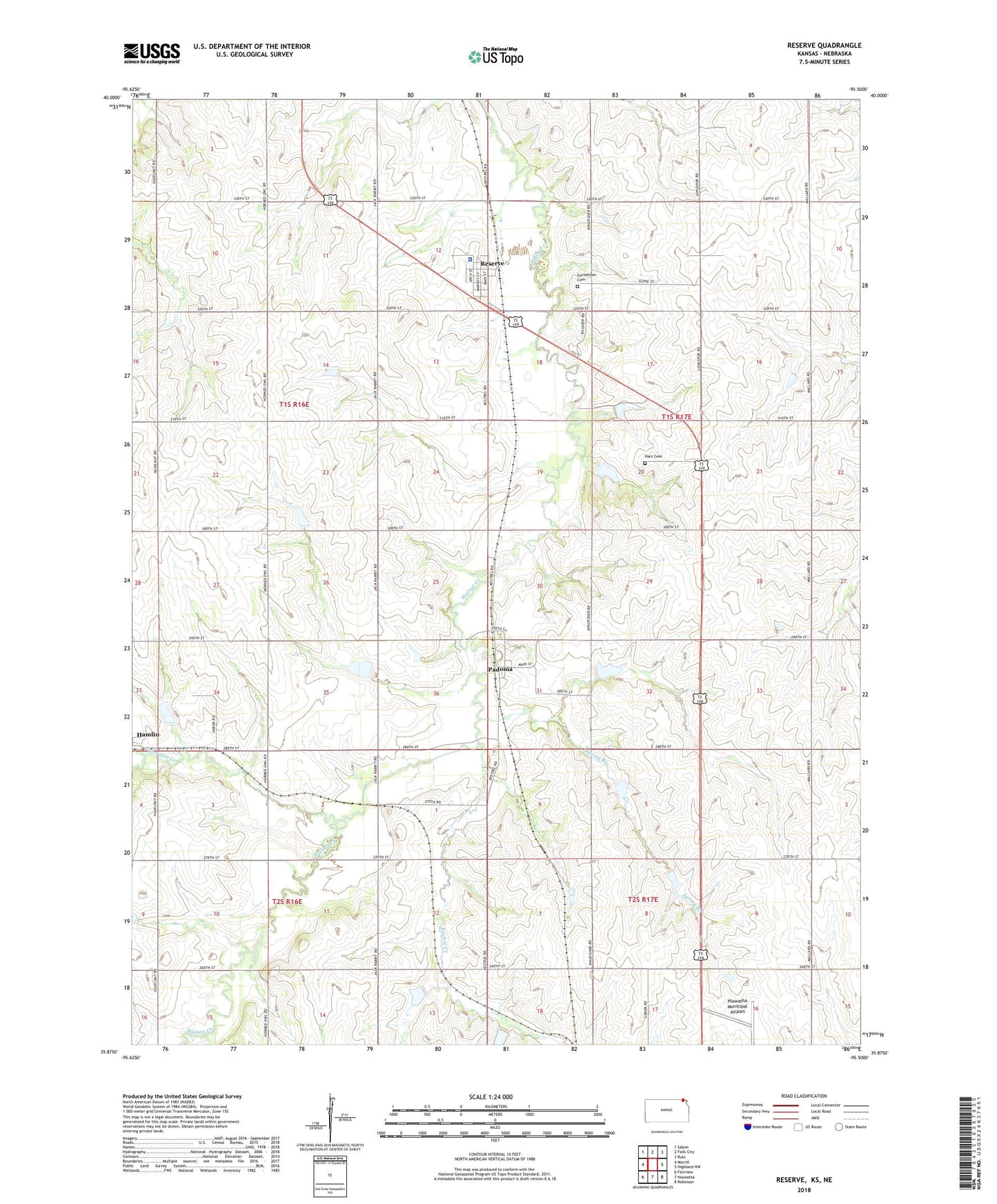 Reserve Kansas US Topo Map Image