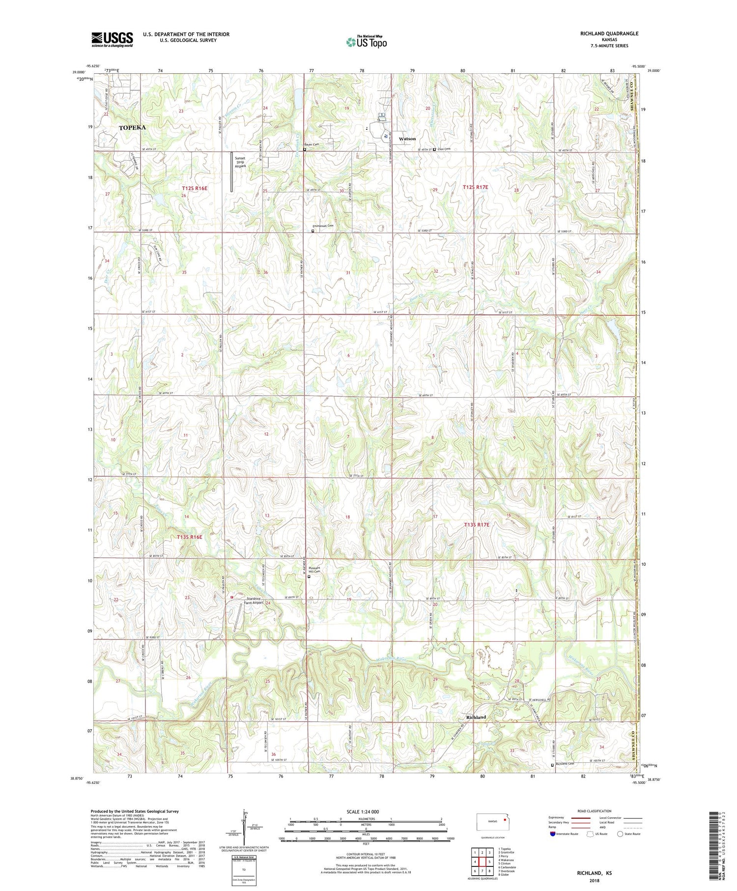 Richland Kansas US Topo Map Image