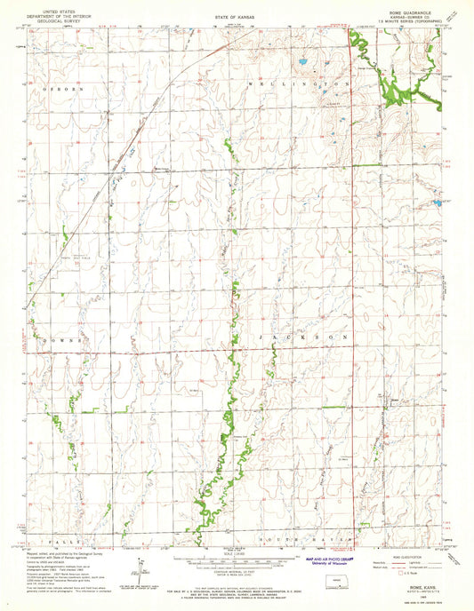 Classic USGS Rome Kansas 7.5'x7.5' Topo Map Image