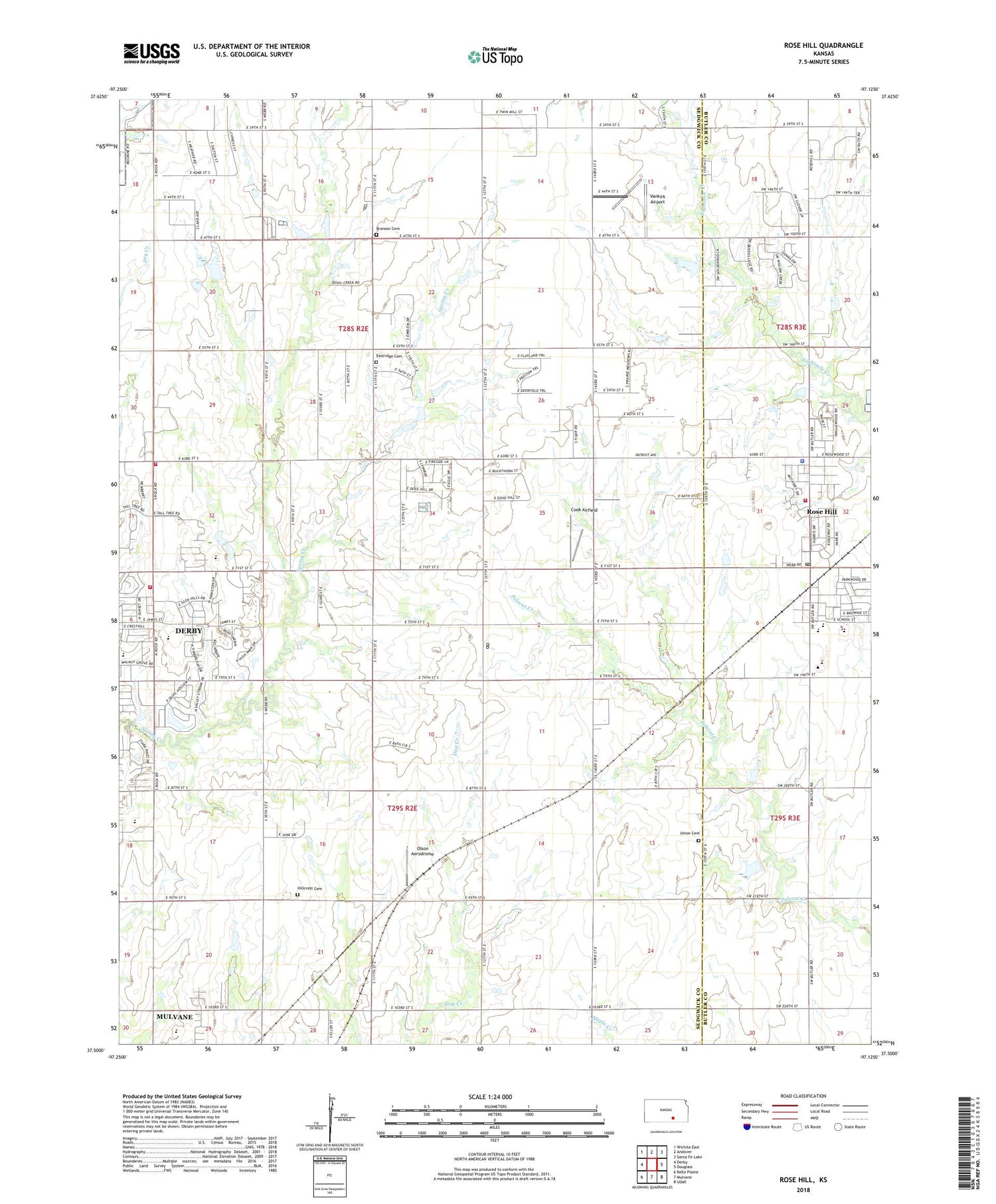 Rose Hill Kansas US Topo Map Image