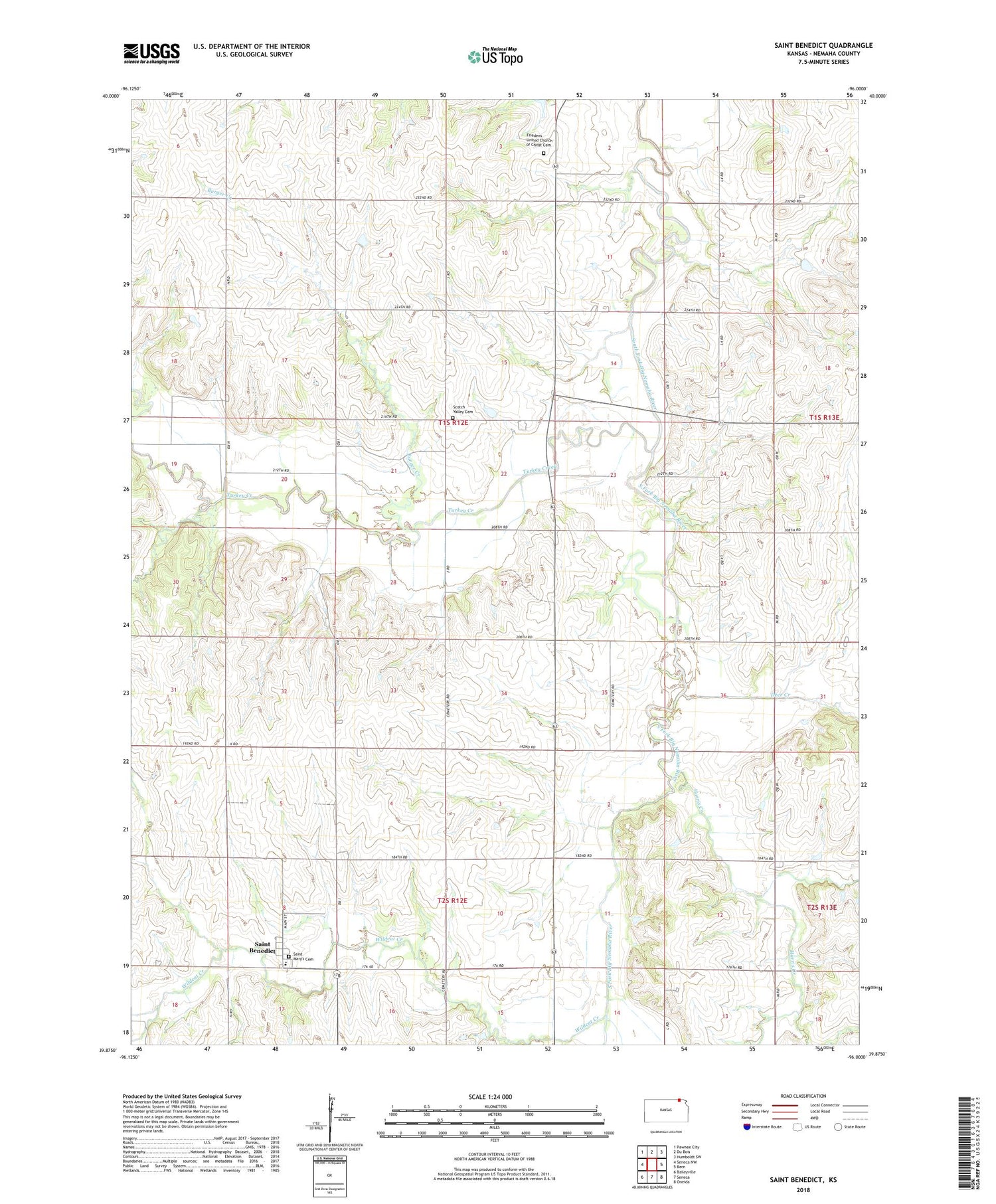 Saint Benedict Kansas US Topo Map Image
