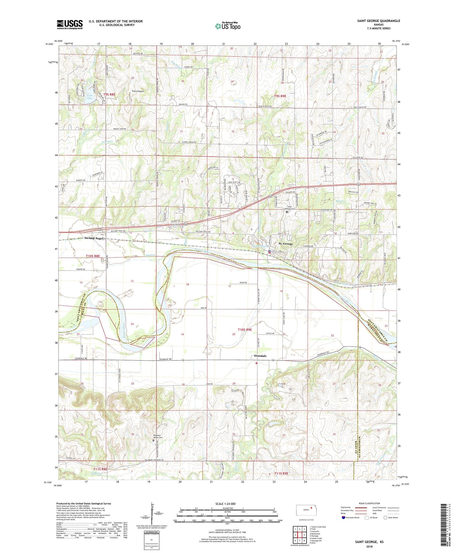 Saint George Kansas US Topo Map Image