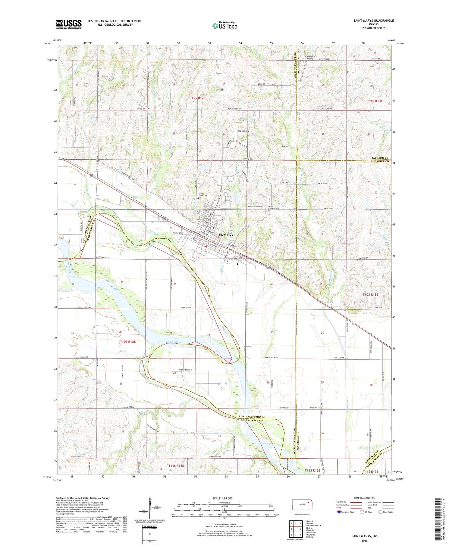 Saint Marys Kansas US Topo Map Image