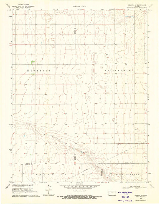 Classic USGS Selkirk SE Kansas 7.5'x7.5' Topo Map Image
