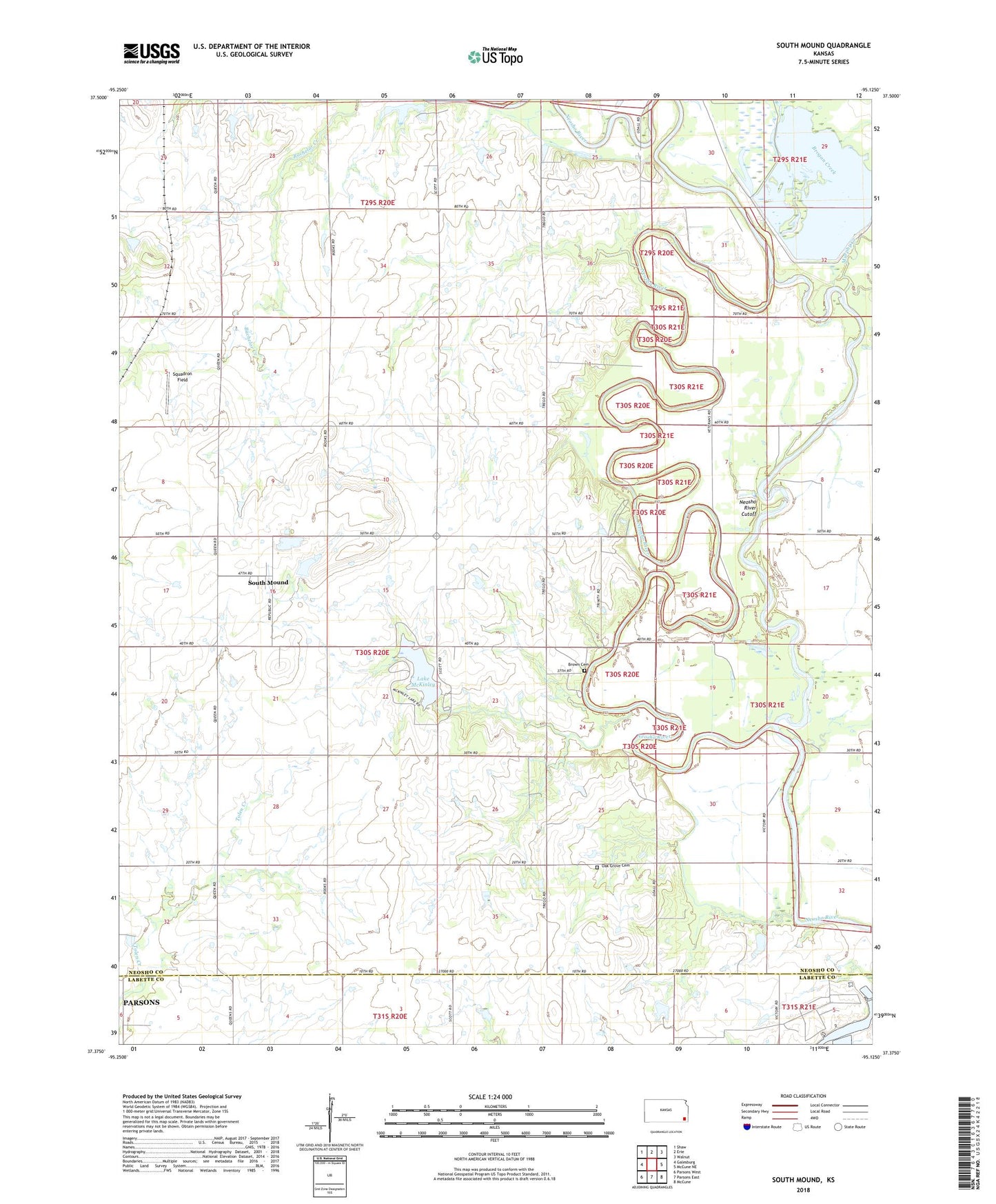 South Mound Kansas US Topo Map Image