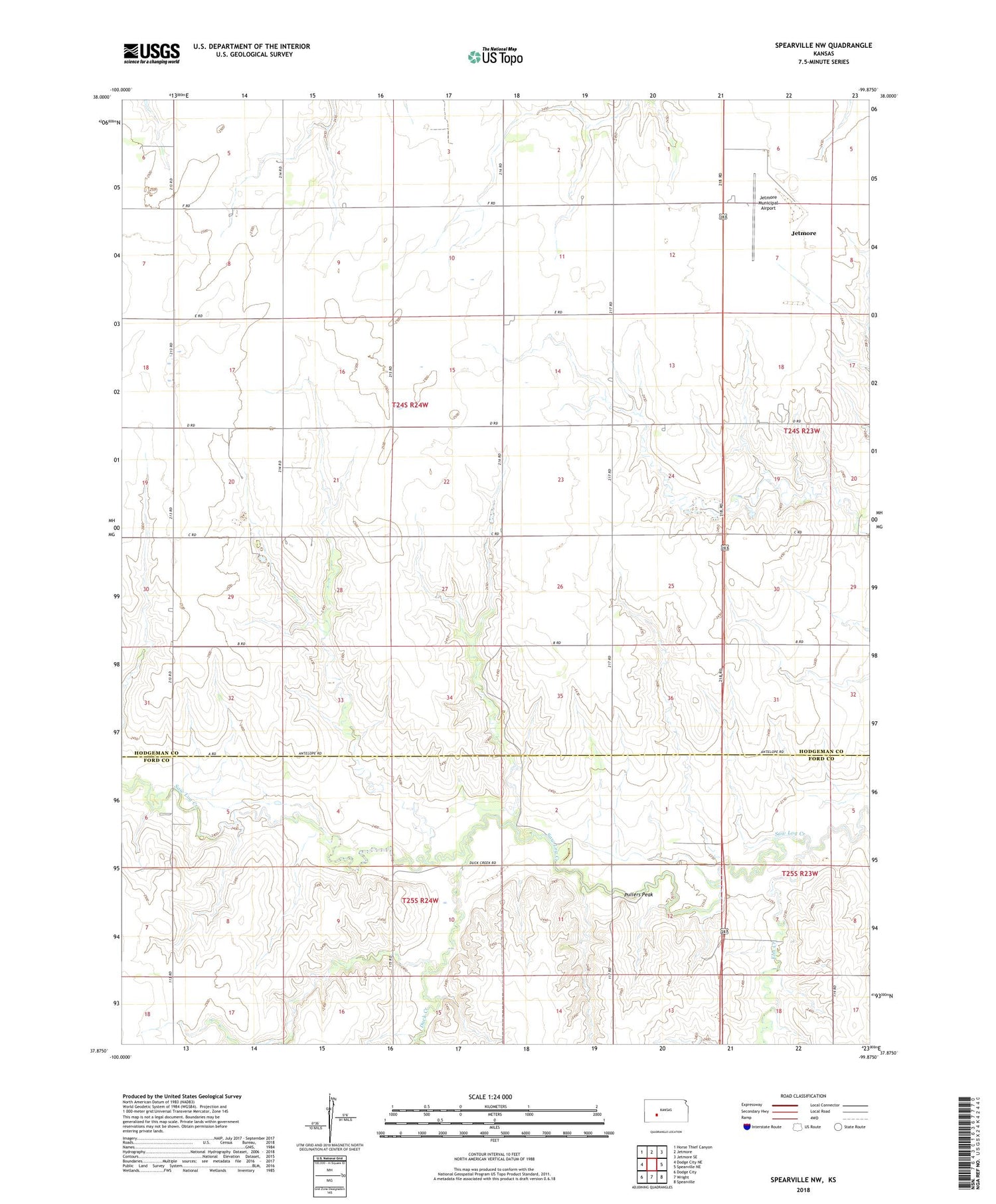 Spearville NW Kansas US Topo Map Image
