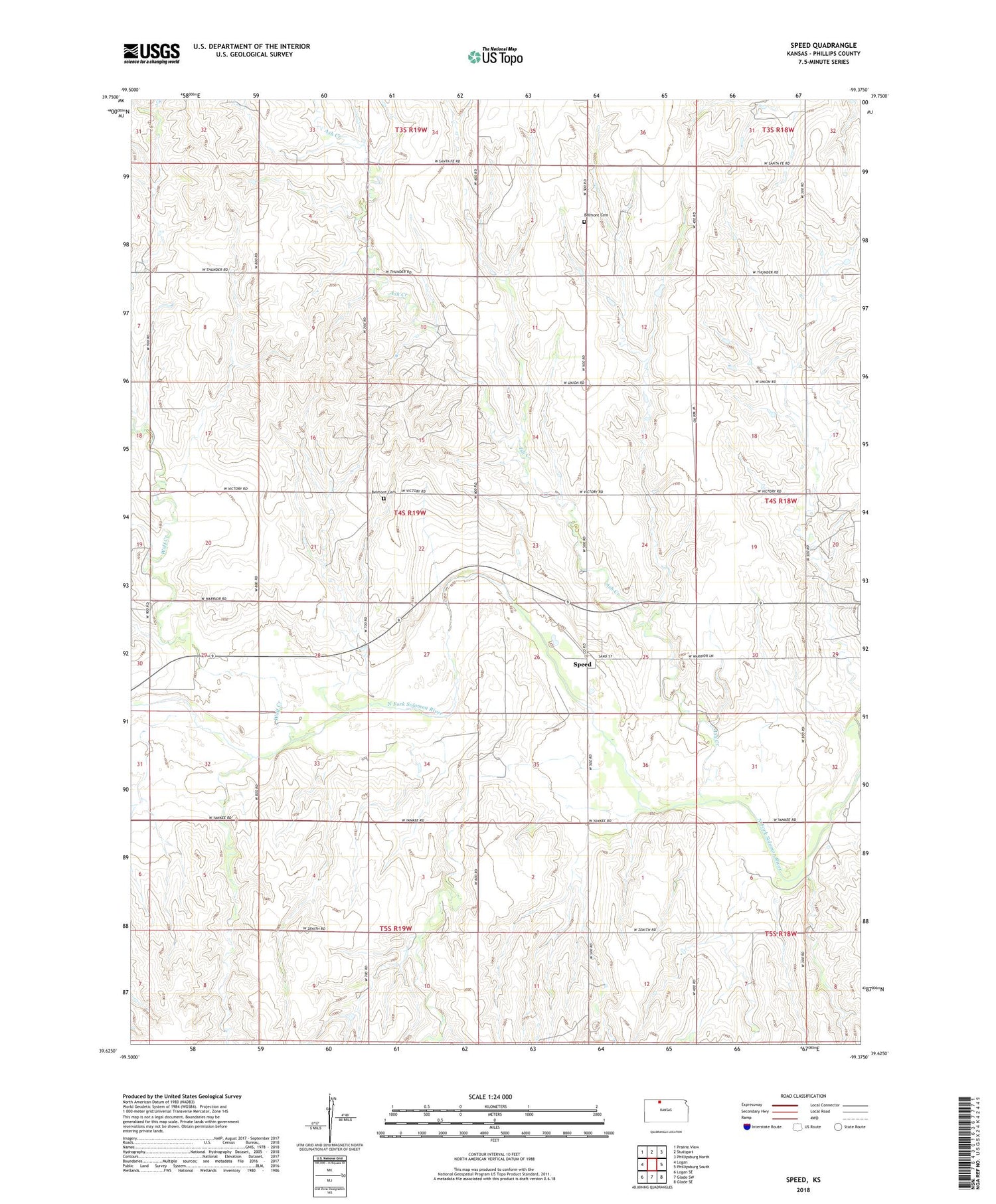 Speed Kansas US Topo Map Image