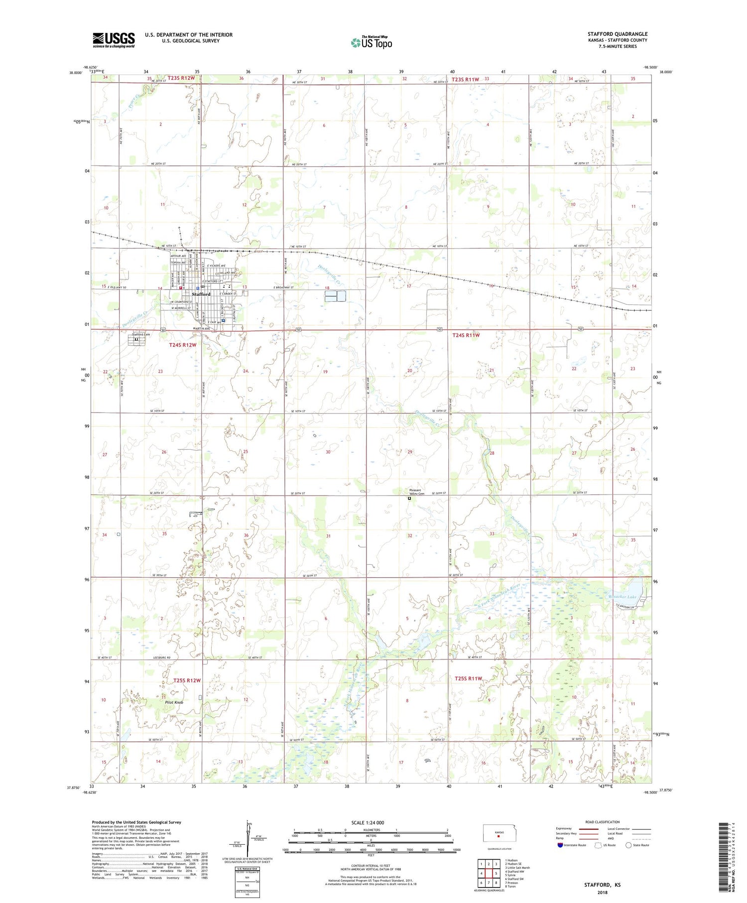 Stafford Kansas US Topo Map Image
