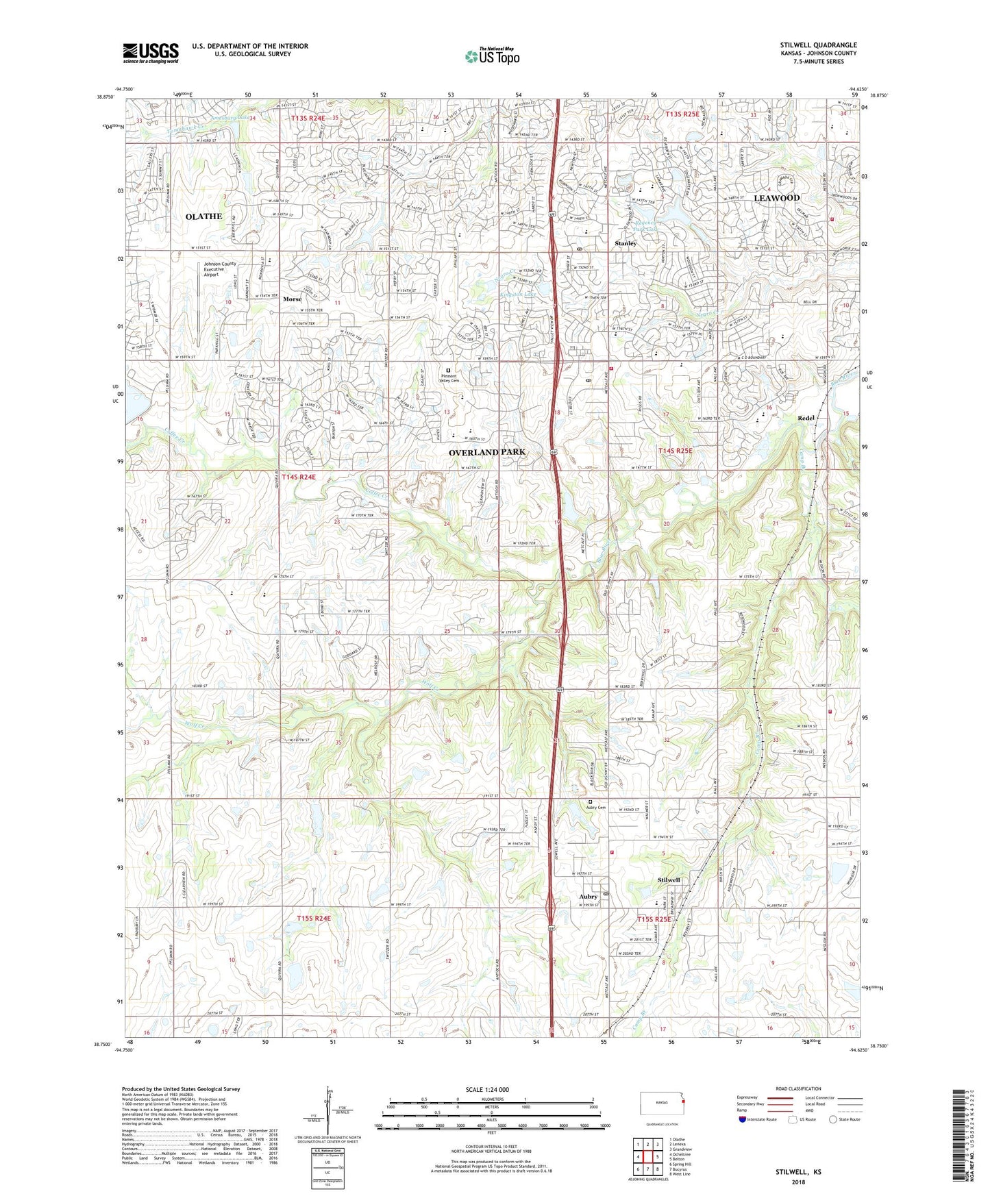 Stilwell Kansas US Topo Map Image