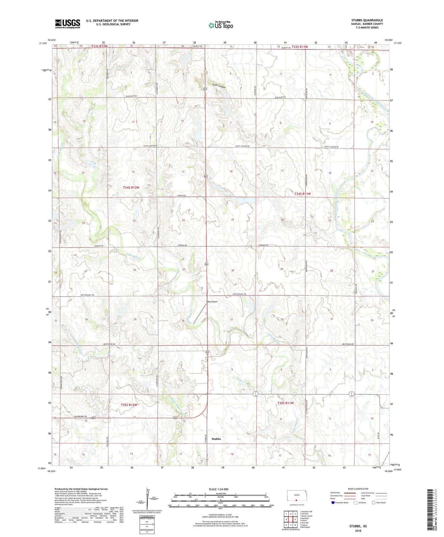 Stubbs Kansas US Topo Map Image