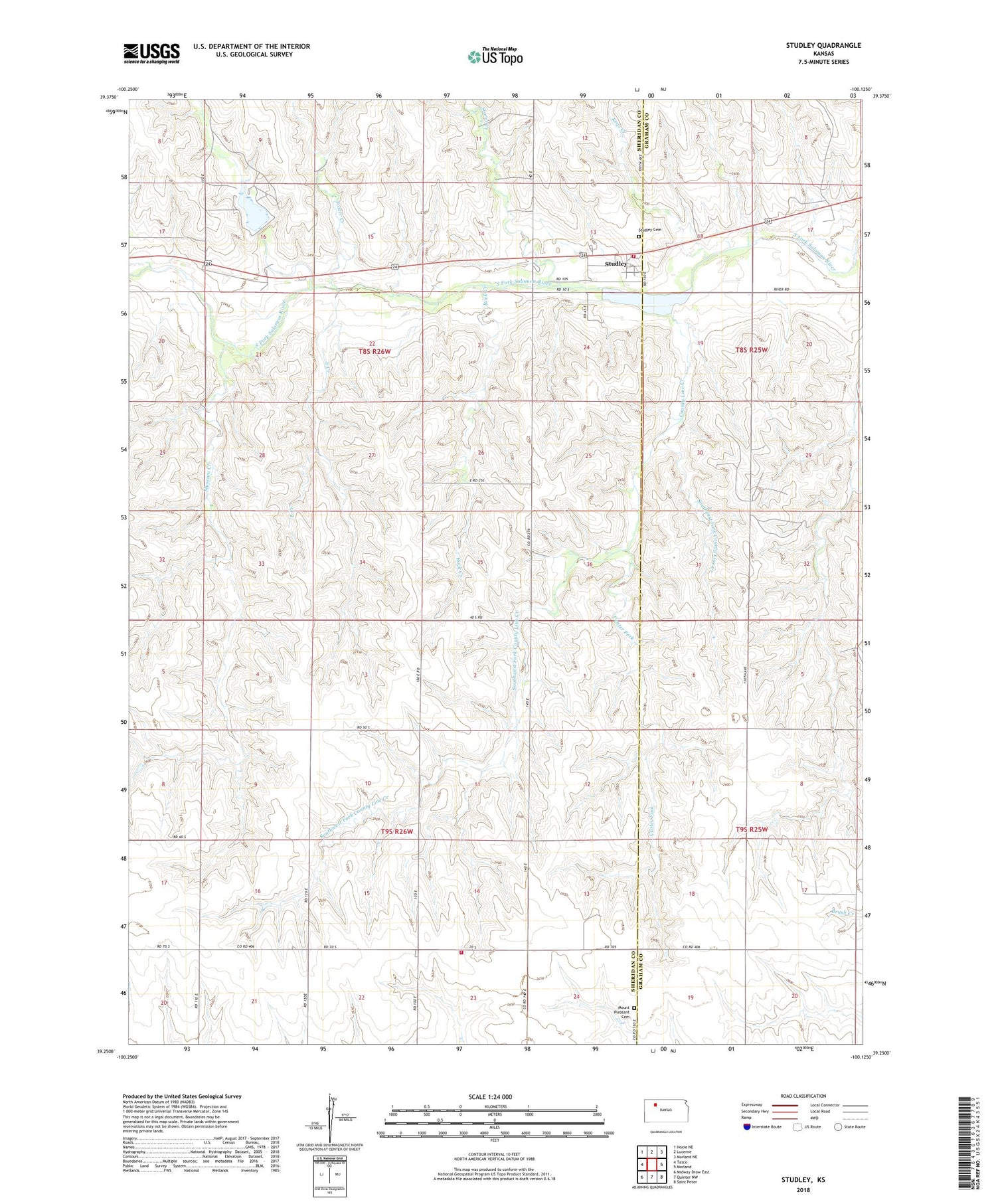 Studley Kansas US Topo Map Image