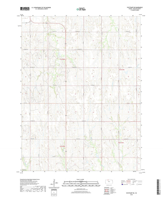 Stuttgart NE Kansas US Topo Map Image