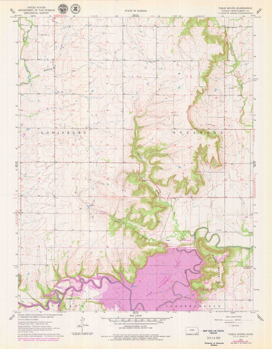 Classic USGS Table Mound Kansas 7.5'x7.5' Topo Map Image