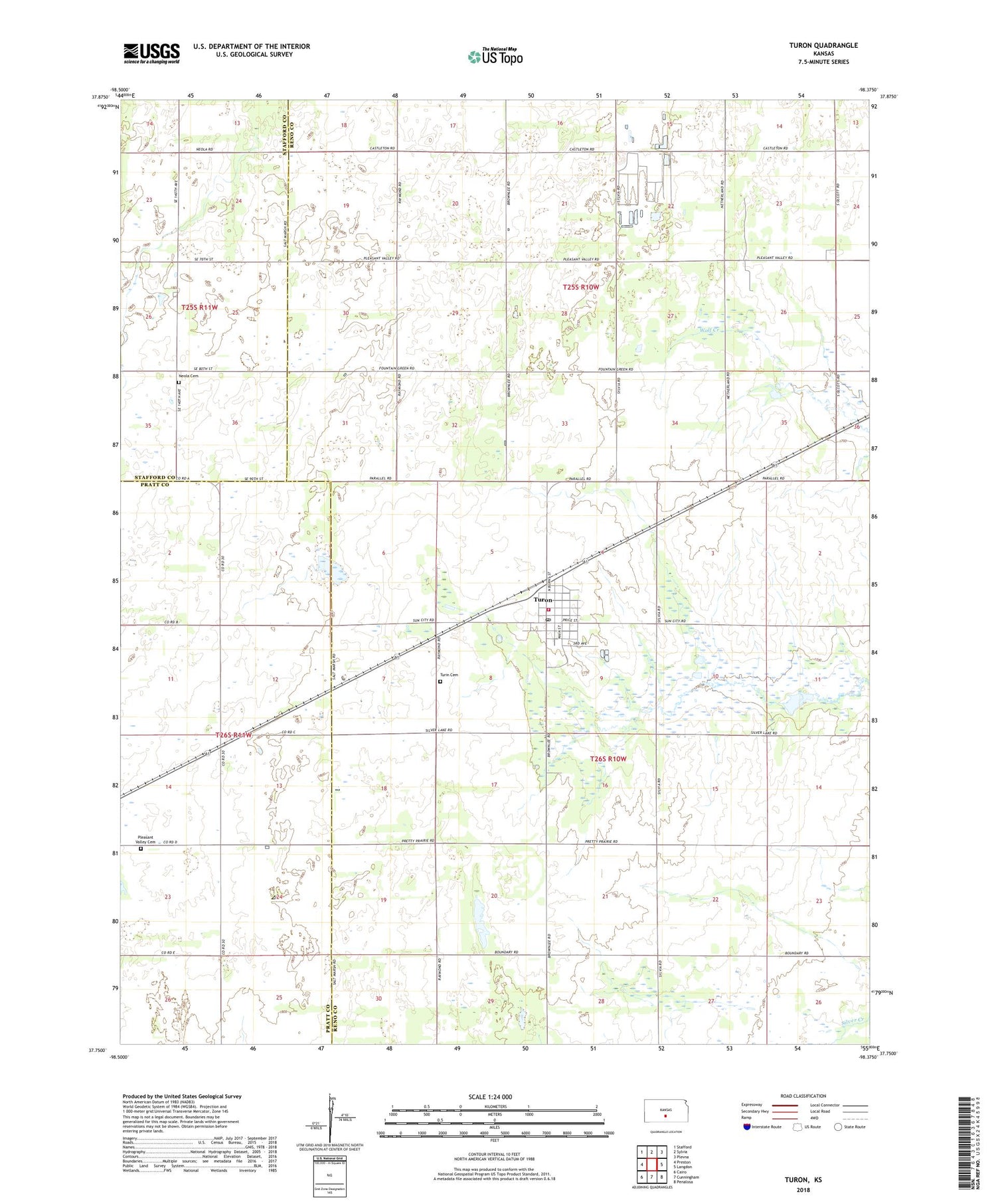 Turon Kansas US Topo Map Image