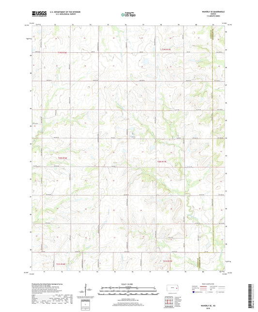 Waverly SE Kansas US Topo Map Image