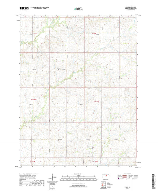 Wells Kansas US Topo Map Image