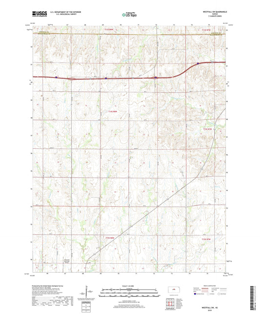 Westfall SW Kansas US Topo Map Image