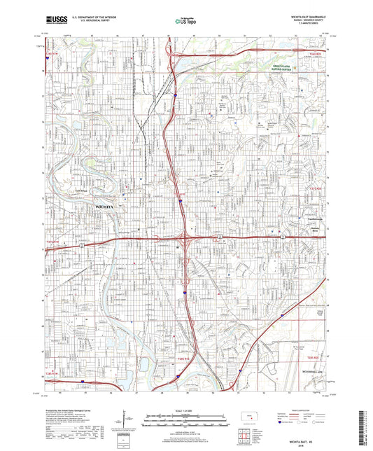 Wichita East Kansas US Topo Map Image