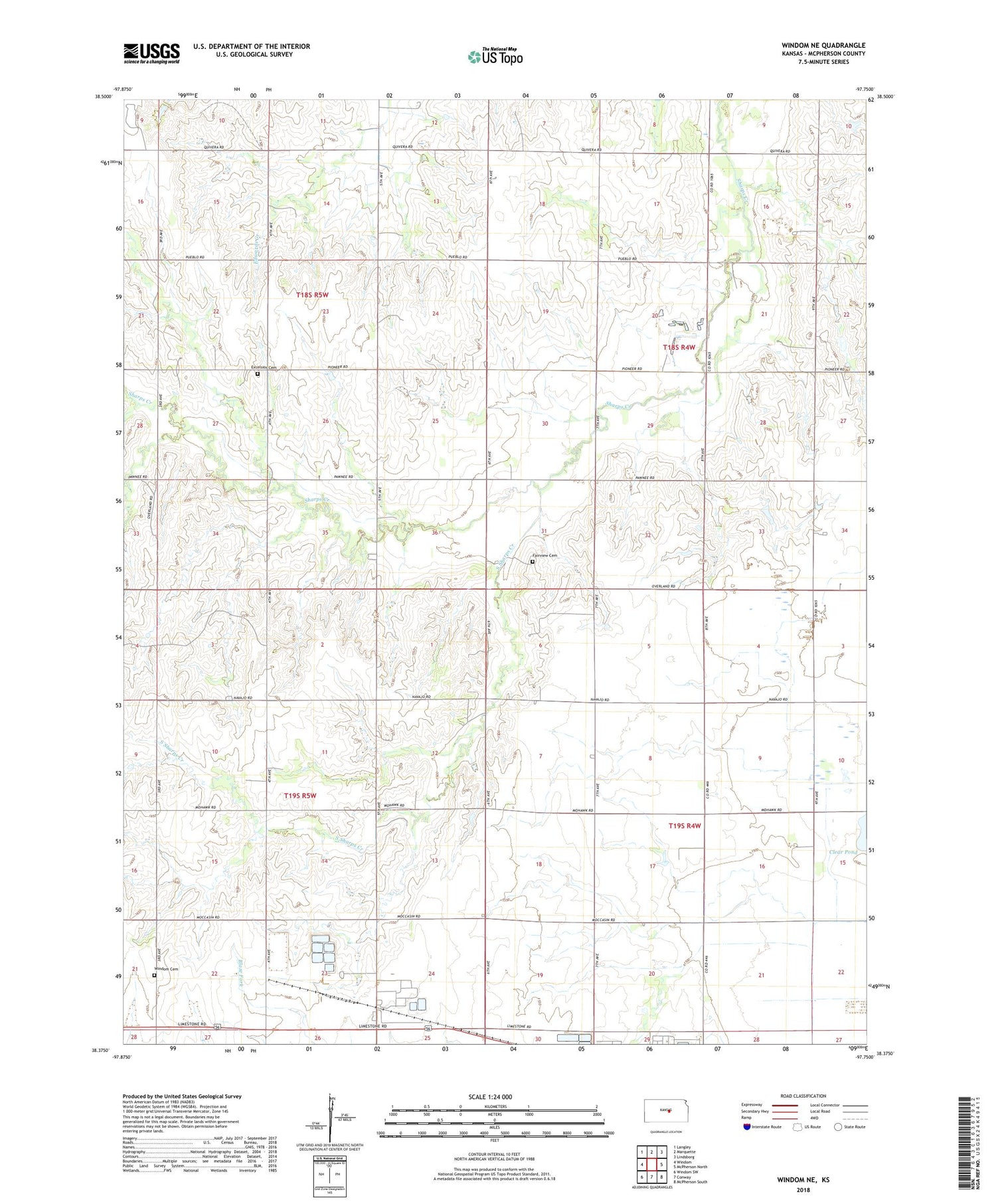 Windom NE Kansas US Topo Map Image
