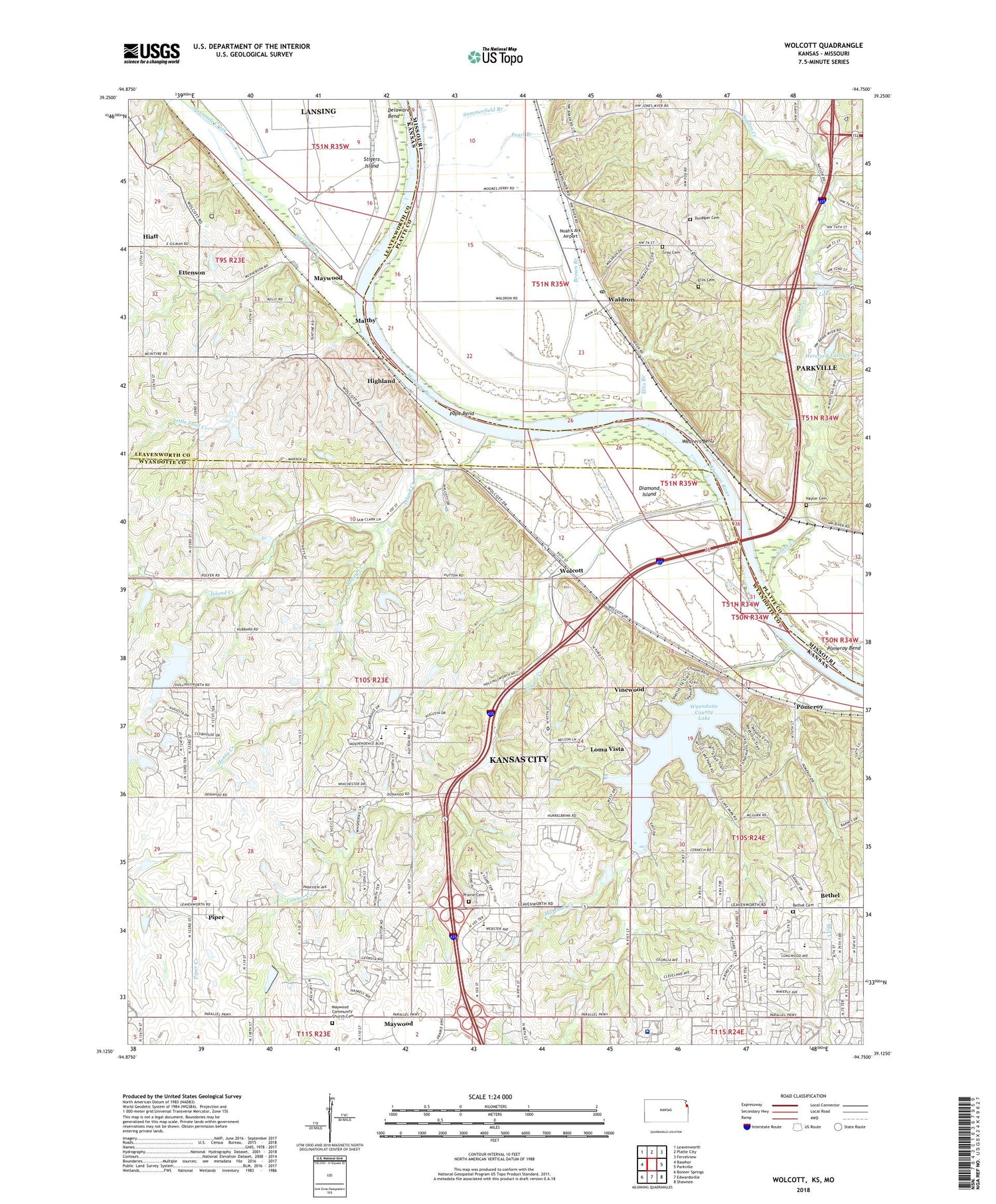 Wolcott Kansas US Topo Map Image